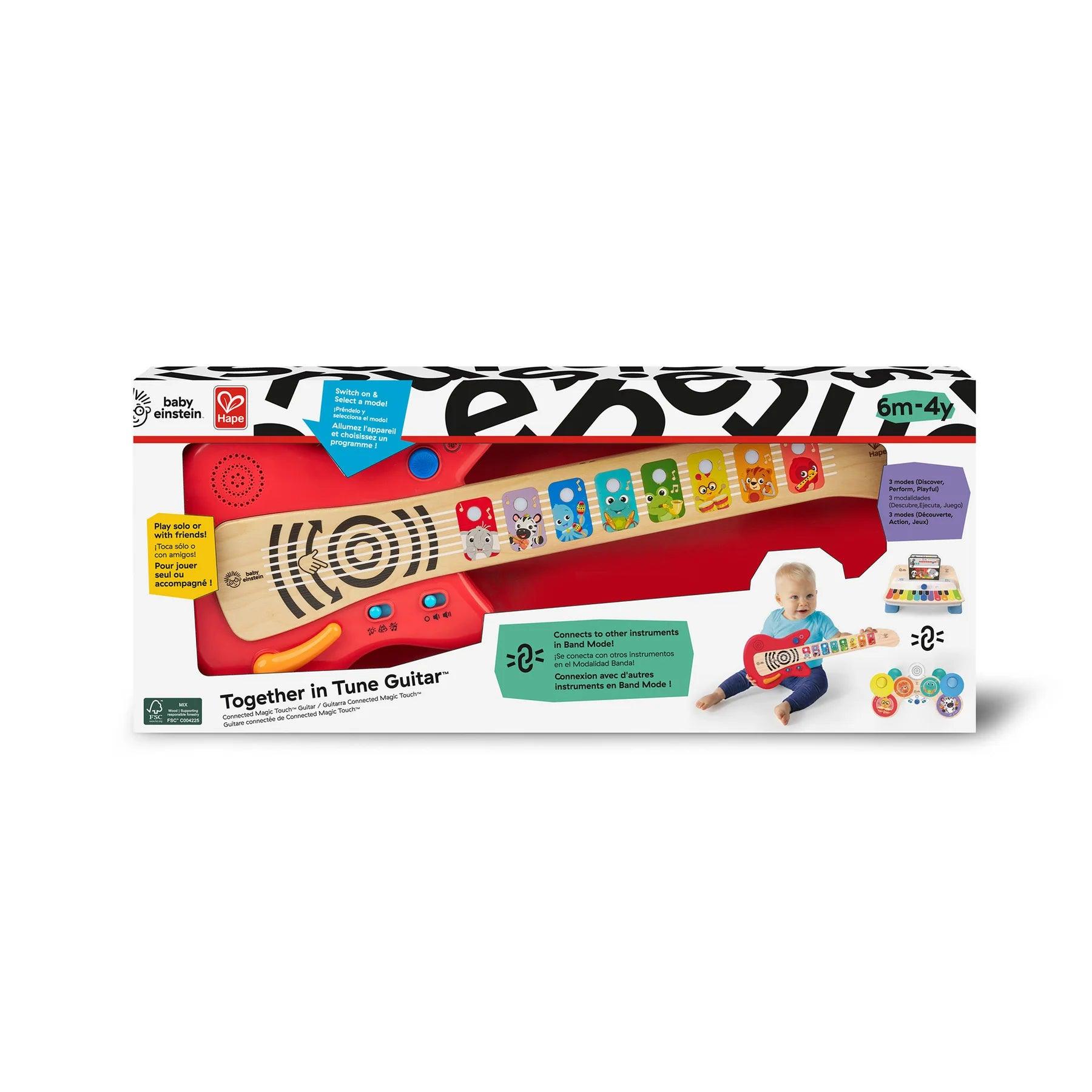 Hape & Baby Einstein Together in Tune Guitar™ - Interactive Musical Toy for Toddlers & Kids - Connected Magic Touch™ Technology - Perfect for Early Learning, Playtime & Music Development