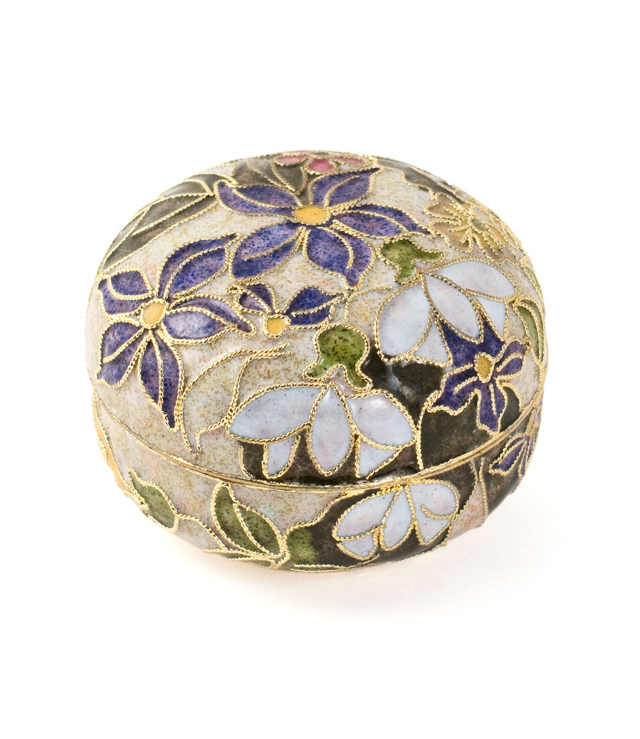 Handmade Cloisonne Beige Jewelry Box - Vintage Style Decorative Trinket Box for Jewelry Storage, Gift Giving & Home Decor