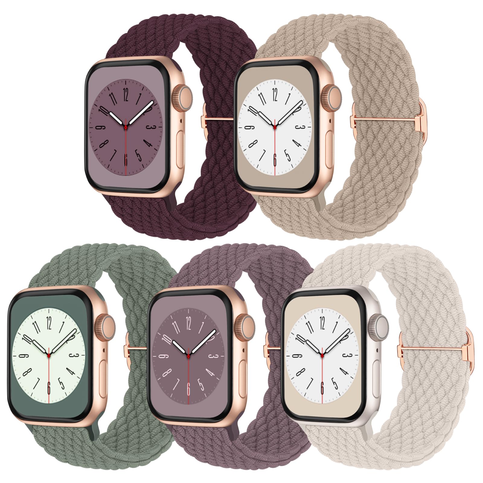 Braided Solo Loop Bands for Apple Watch - Compatible with 38mm 40mm 41mm 42mm 44mm 45mm 49mm Models - Stretchy Sport Band Elastic Strap for iWatch Ultra SE Series 8 7 6 5 4 3 2 1 - Perfect for Women & Men - Ideal for Workouts, Running, Swimming & Everyday Wear