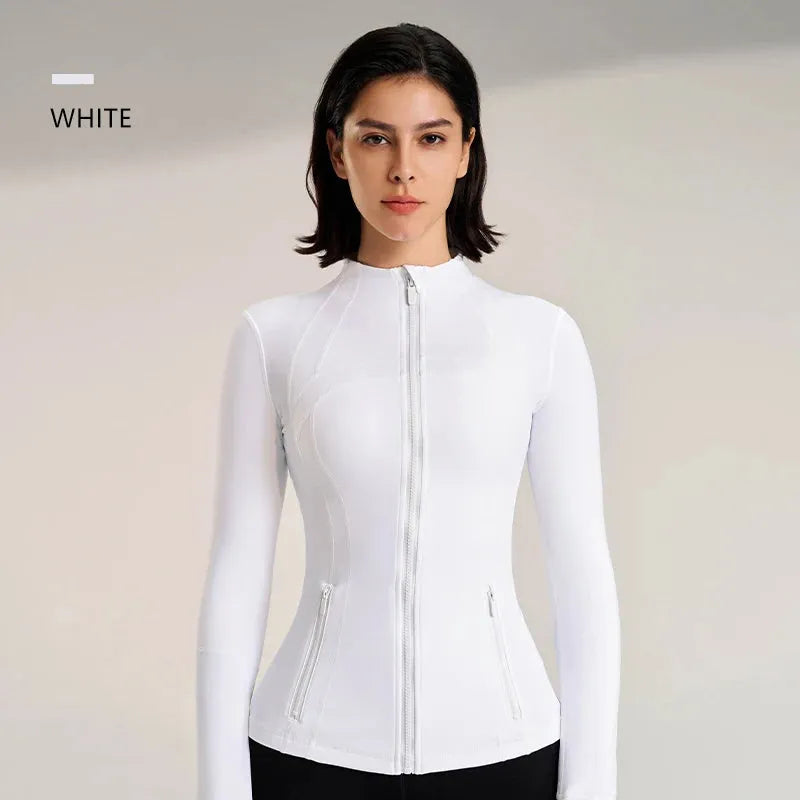 2024 Women's Slim Fit Collar Jacket - Quick Dry Breathable Long Sleeve Sports Jacket for Yoga, Running & Gym Workouts - Perfect for Fitness Training & Outdoor Activities