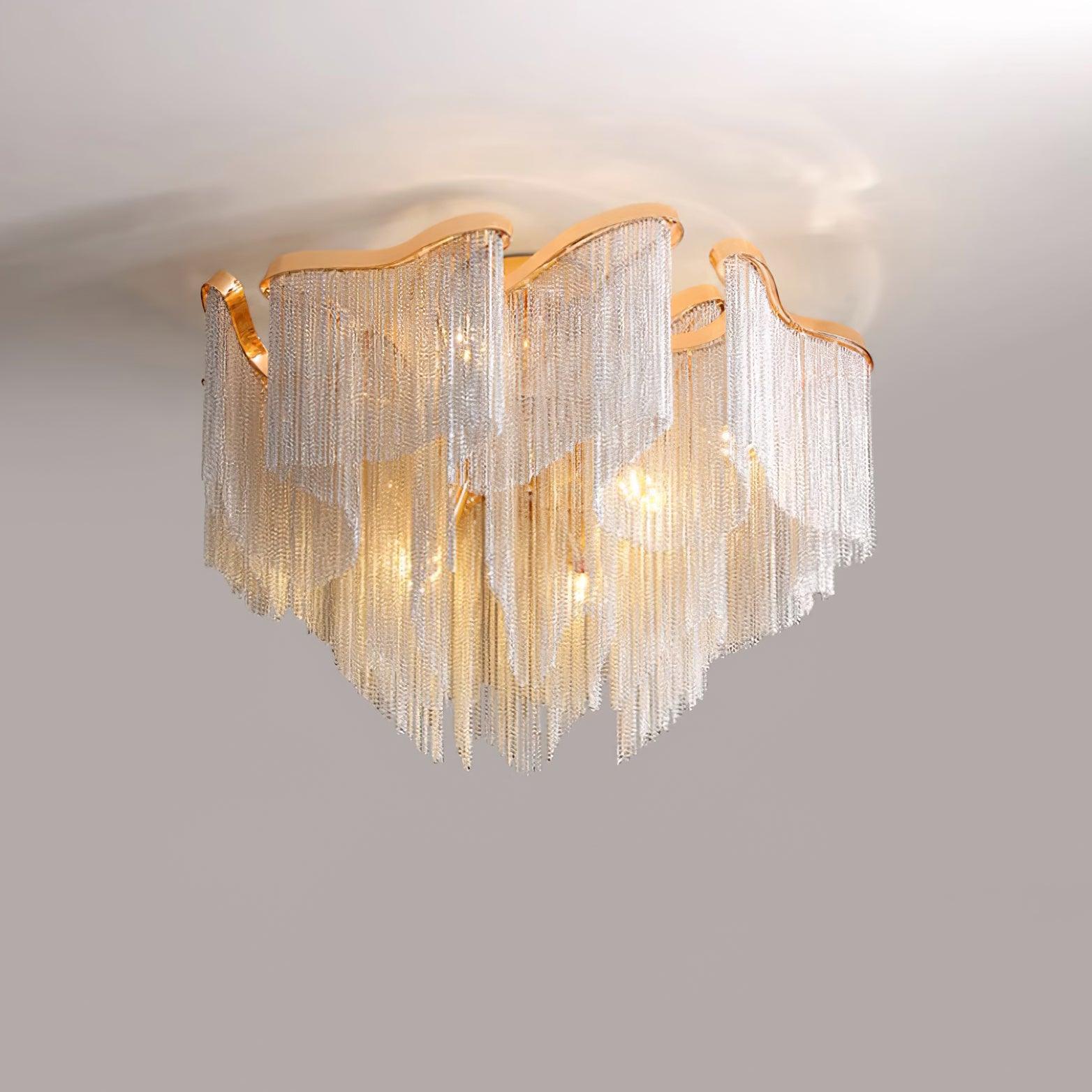 Modern Tassel Ceiling Lamp - Elegant Pendant Lighting for Living Room, Bedroom & Dining Room | Stylish Home Decor with Adjustable Height & Warm White Light