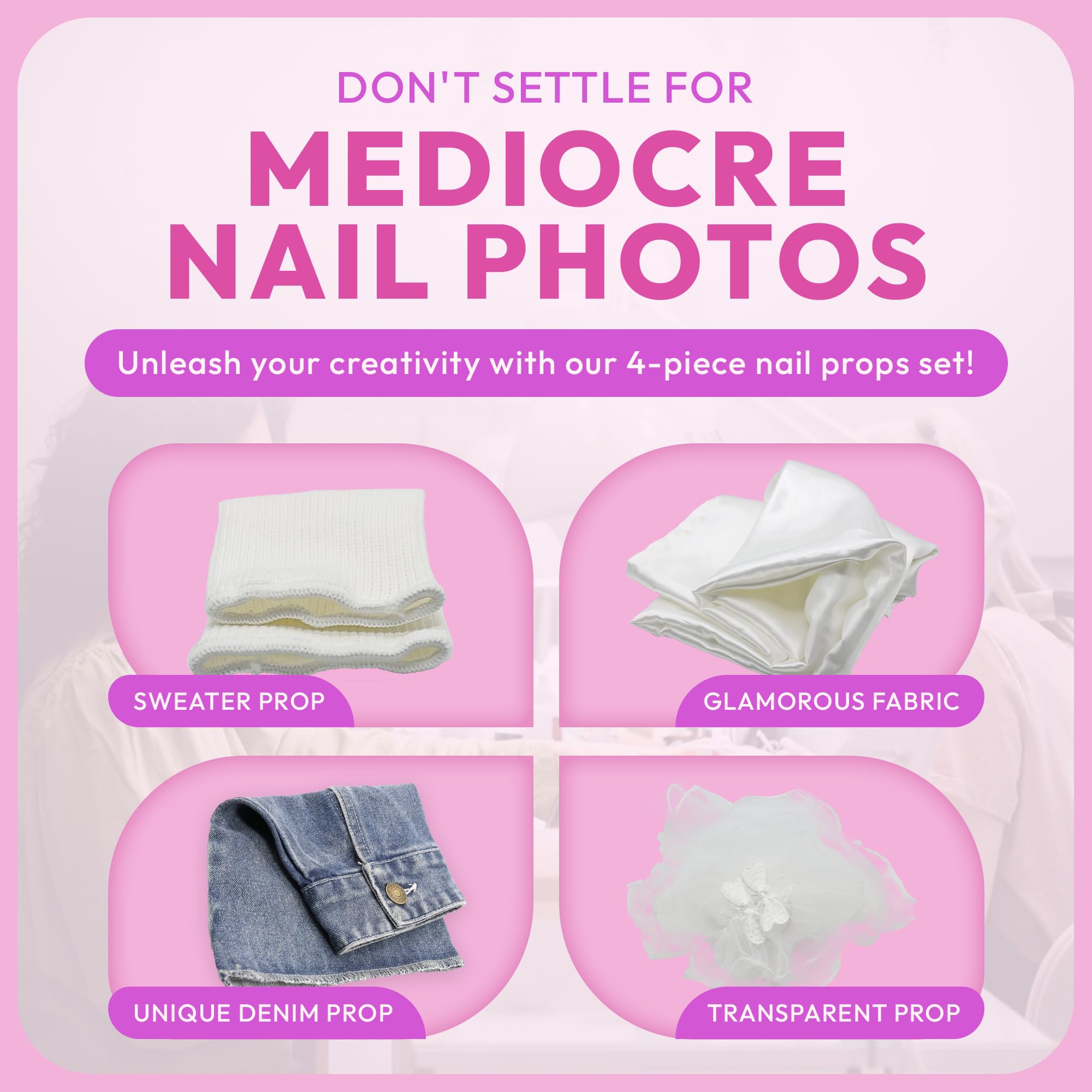 Professional Nail Photo Background Mat for Nail Art - High-Quality Nail Tech Supplies for Salon, Instagram & Social Media Photography