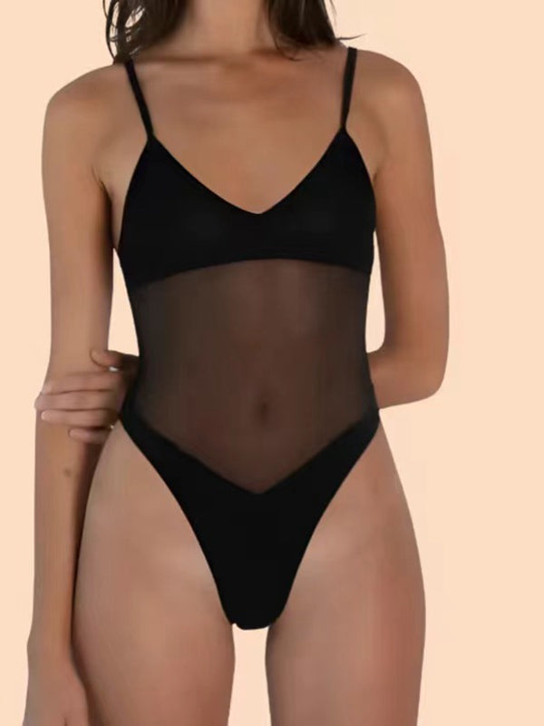 ZASUWA Women's Sexy Sheer Mesh Bodysuit - Lingerie One Piece for Date Night & Boudoir Photography
