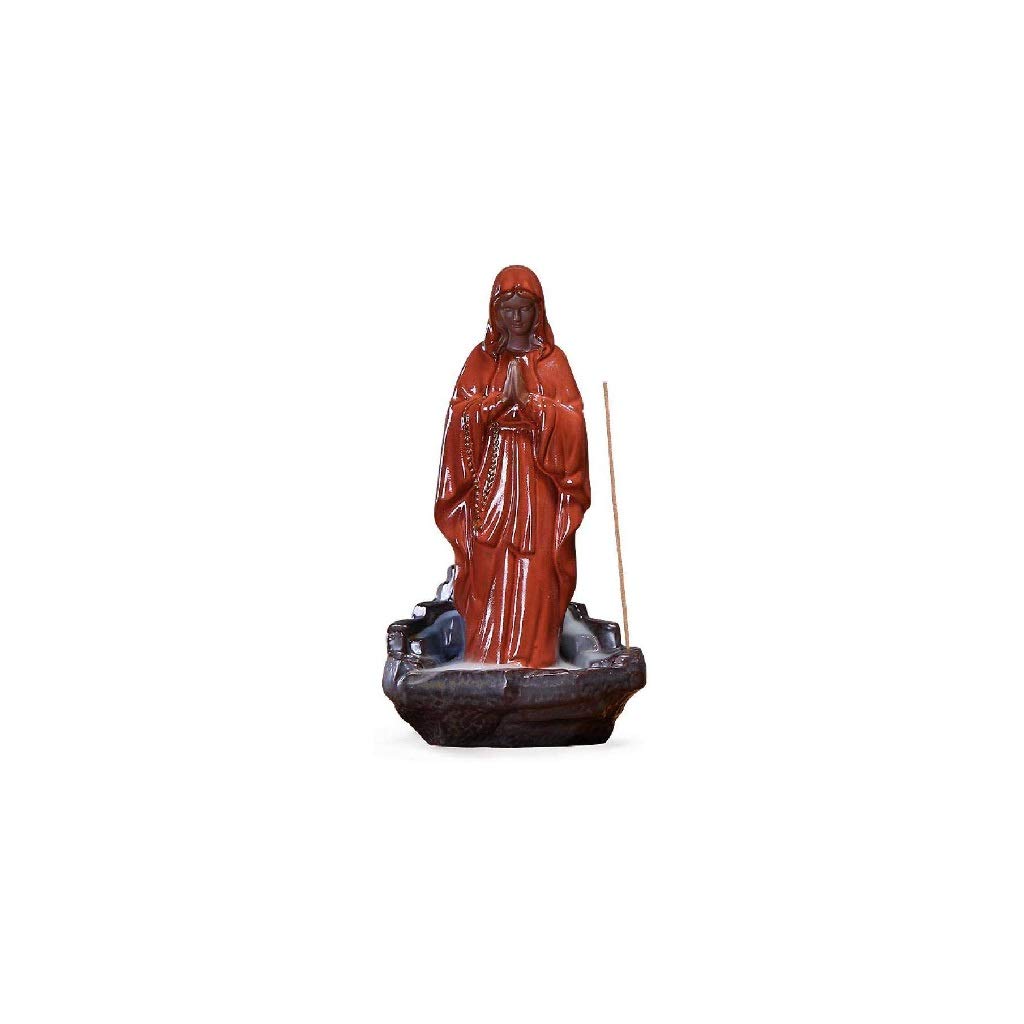 XJJZS Ceramic Backflow Incense Burner - Waterfall Smoke Aroma Diffuser for Home Decor, Meditation, Yoga & Relaxation
