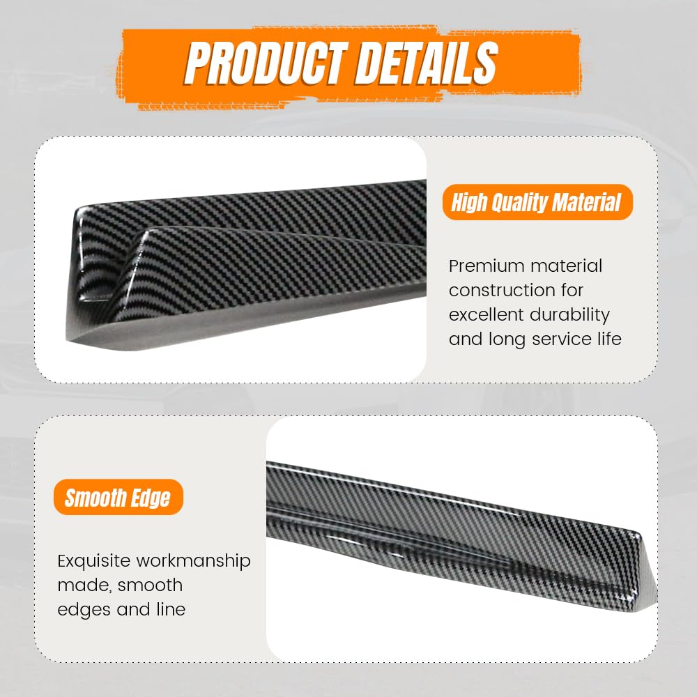 Carbon Fiber Side Skirts for Tesla Model 3 2017-2025 - PP Material Rocker Panel Side Splitter with Bottom Line - Enhance Style & Protection for Your Electric Vehicle