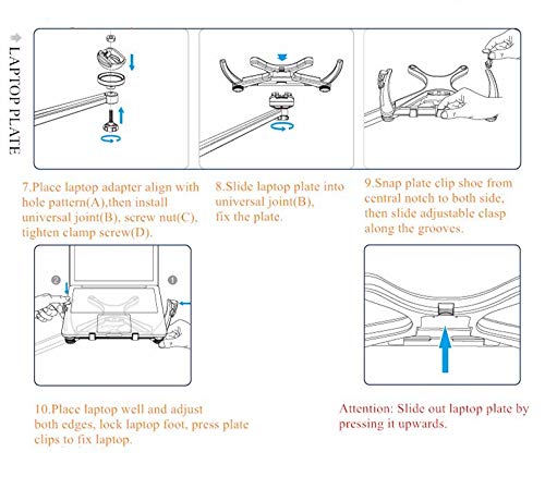Ergonomic OA-1 Aluminum Laptop Stand - Adjustable Height & 360° Rotation for MacBook, Notebook 10-15 Inch - Perfect for Office, Home & Bed Use