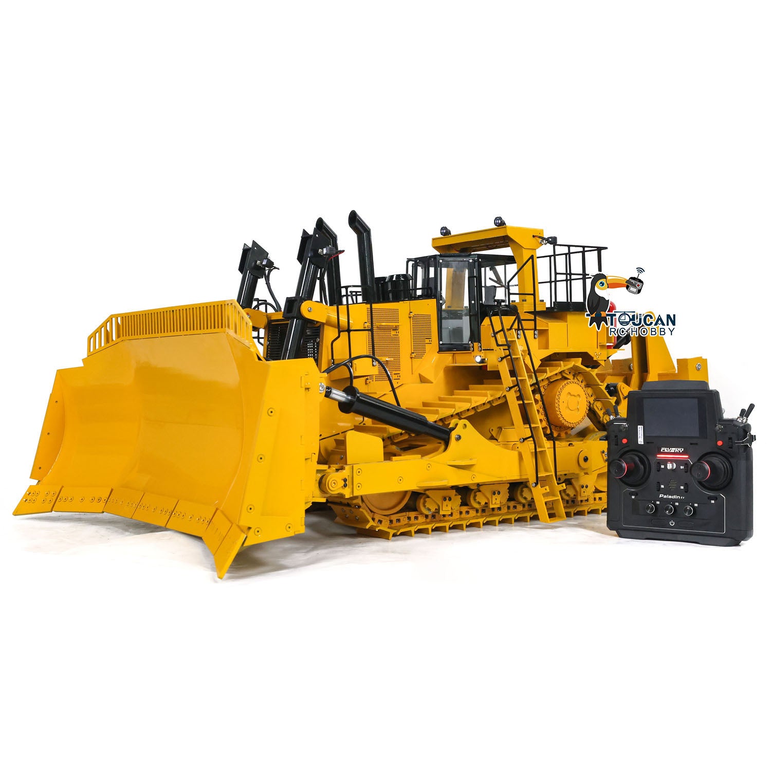 1/10 Scale D11T RC Bulldozer - 3 Plow Hydraulic Radio Control Construction Vehicle, Heavy Duty Simulation Crawler Tractor DIY PNP Model - Perfect for Construction Enthusiasts & RC Hobbyists (Outdoor Play, Collection, Gift Idea)