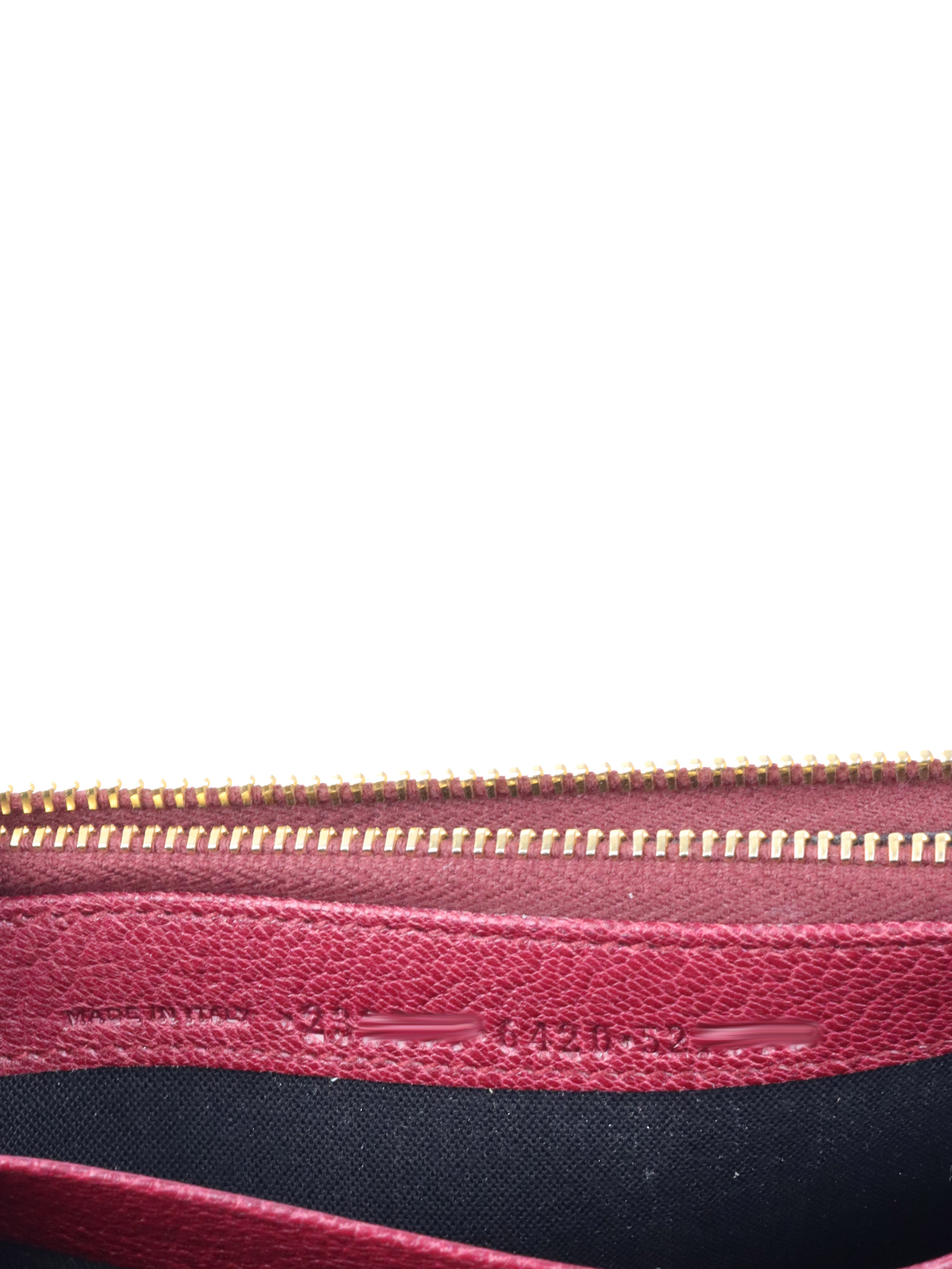 Balenciaga Bordeaux City Burgundy Long Leather Wallet for Women - Stylish RFID Blocking Luxury Wallet for Everyday Use, Travel & Shopping