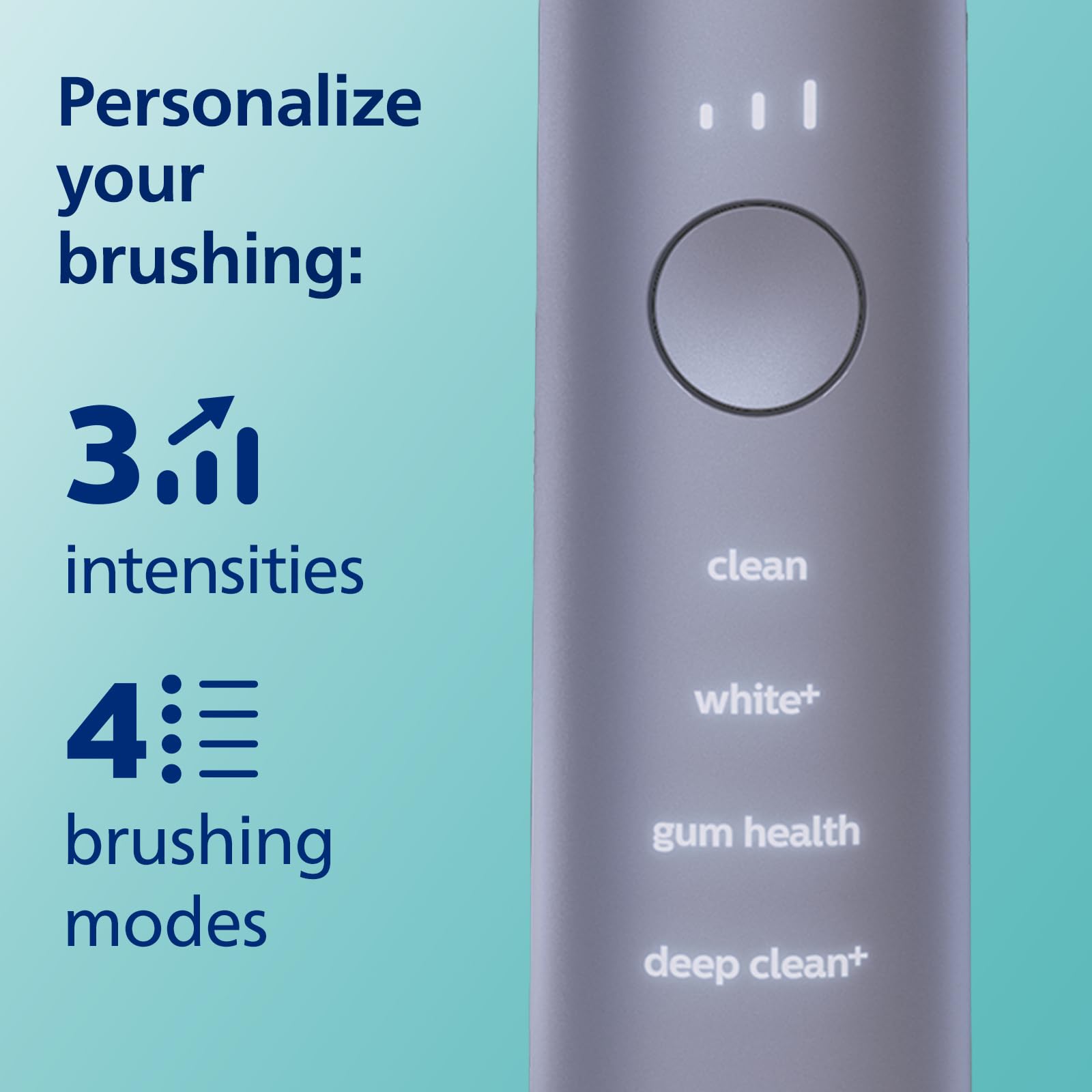 Philips Sonicare DiamondClean Smart 9300 Electric Toothbrush - Sonic Toothbrush with Bluetooth App, Pressure Sensor & Brush Head Detection, 4 Modes & 3 Intensity Levels (Grey, HX9903/45) - Perfect for Travel & Daily Oral Care
