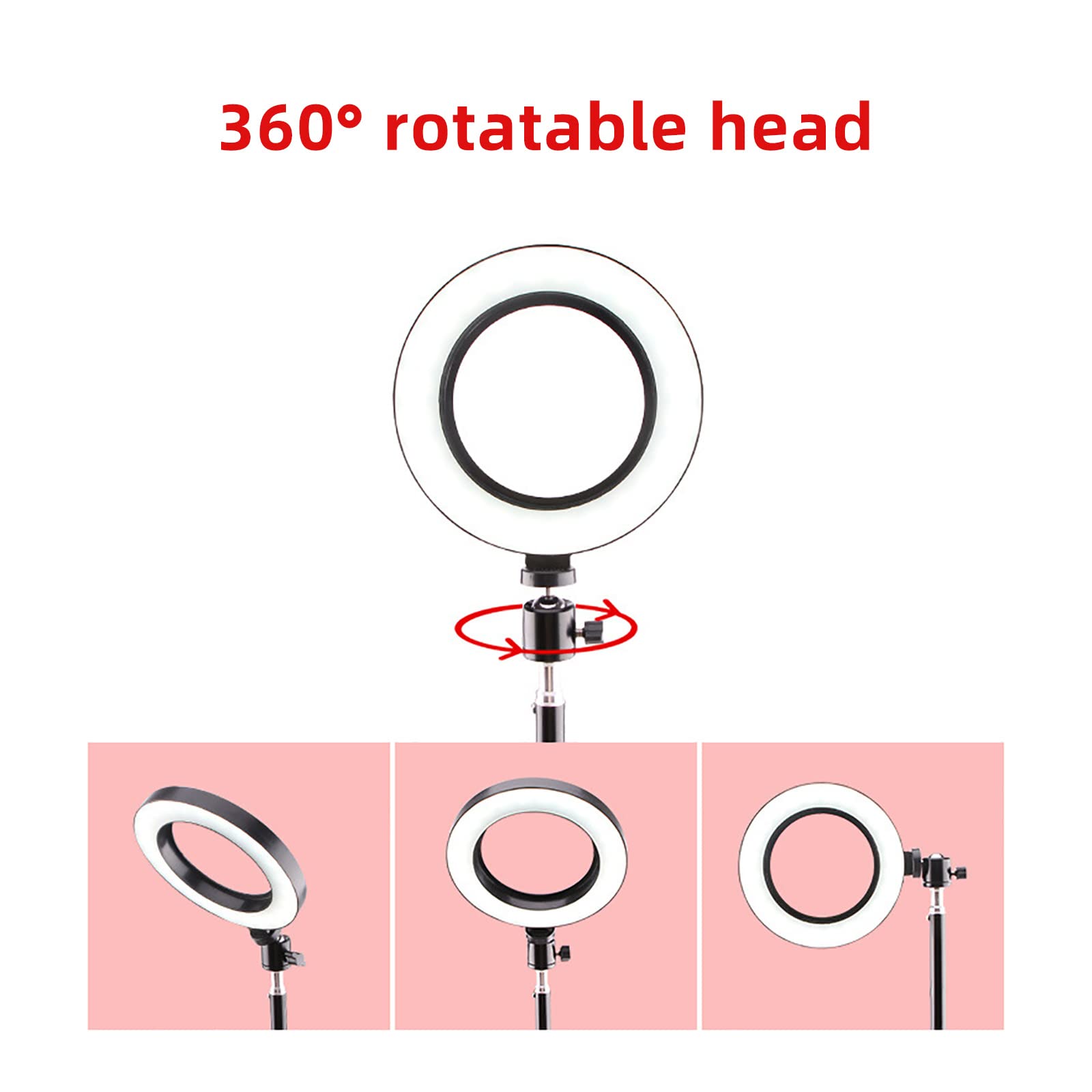 10 Inch Ring Light with Tripod Stand & Phone Holder - USB Powered Selfie Light for Photography, Video Recording, TikTok Live Streaming, Zoom Meetings - Perfect for Content Creators, Vloggers & Online Classes