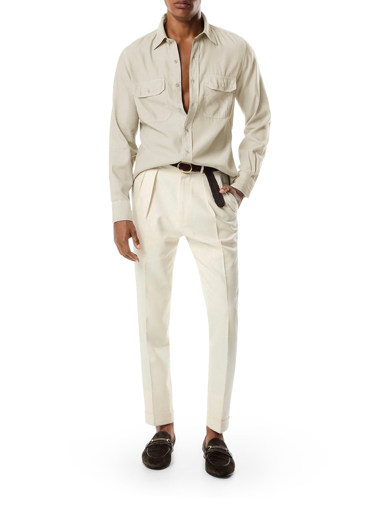 FLUID LIGHT TWILL MILITARY SHIRT - Men's Casual Button-Up Top for Outdoor & Streetwear Style | Perfect for Hiking, Travel, and Everyday Wear