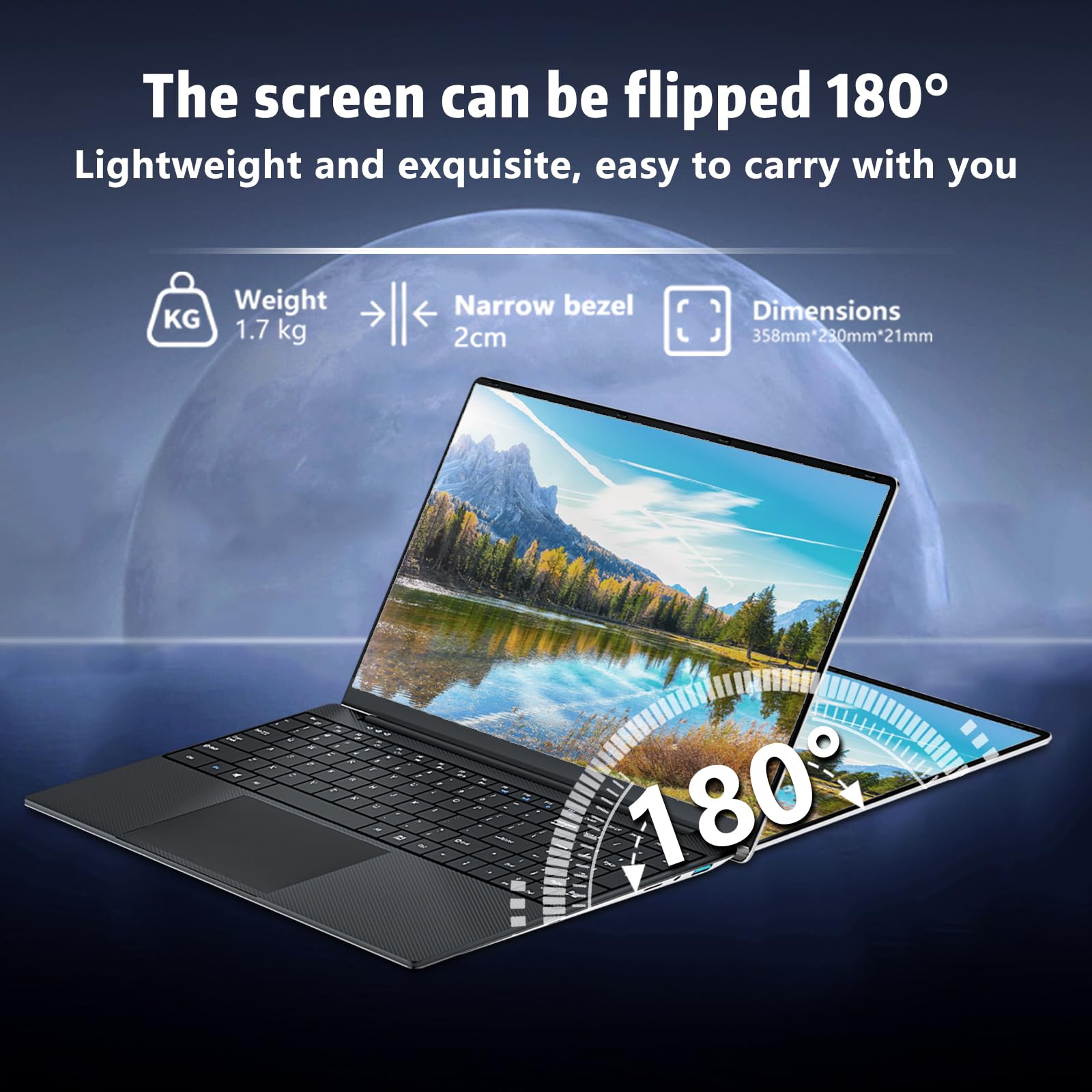 KUU 15.6 Inch Gaming Laptop - Intel Core i5 Processor up to 3.60GHz, 16GB RAM, 512GB SSD, Full HD IPS Display, 180° Hinge - Perfect for Students, Business & Home Office Use