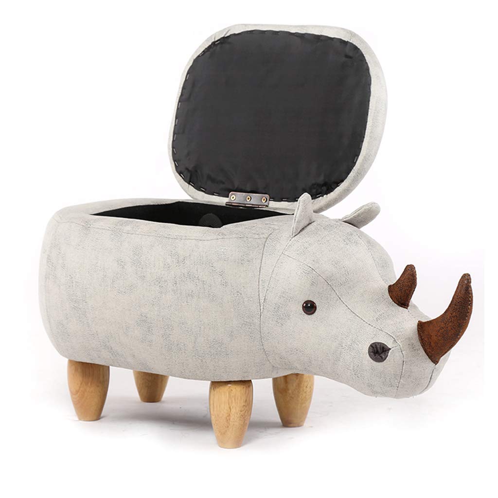 LXLTL Animal Footstool Ottoman with Storage - Padded Pouffe Sofa Stool for Kids, Creative Toy Chest & Living Room Decor (Fox Design) - Perfect for Nursery, Playroom & Cozy Home Decor