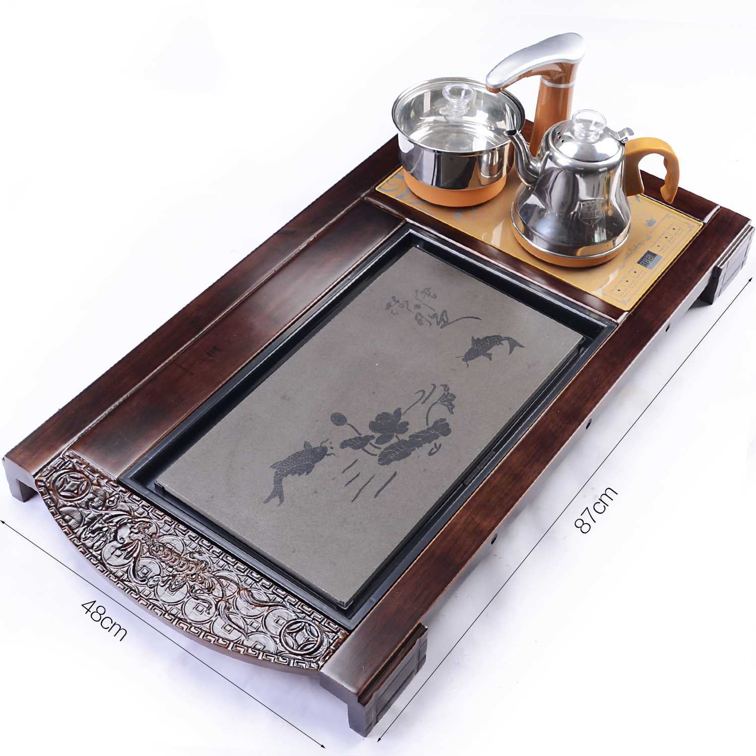 Premium Purple Clay Tea Set with Solid Wood Tea Tray - Authentic Yixing Style for Gongfu Tea Ceremony, Perfect for Home, Office & Gift Giving