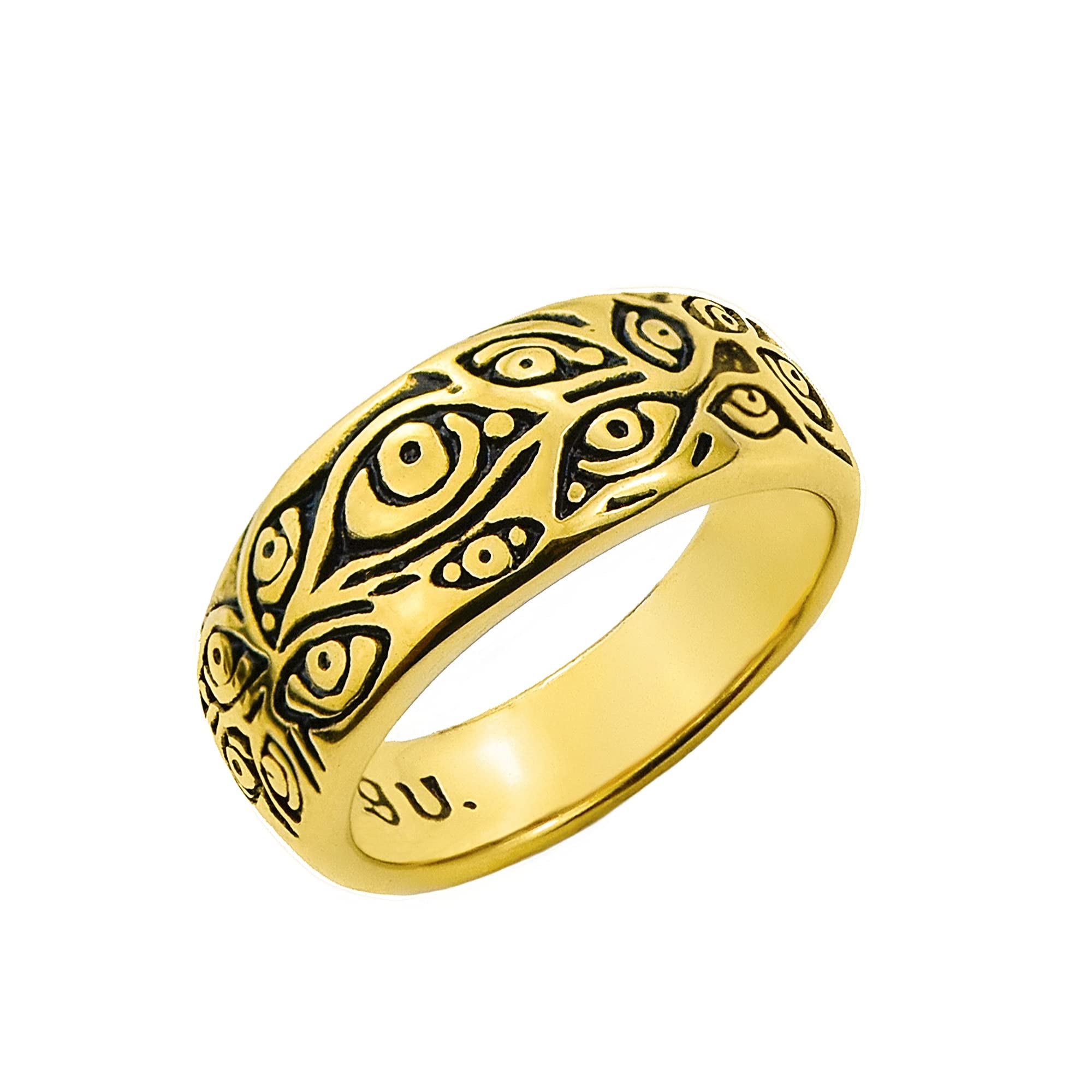 Gothic Evil Eye Ring - Black Demon Eyes Band Rings for Men & Women | Punk Jewelry Fashion Accessories for Halloween, Cosplay & Gothic Style Outfits