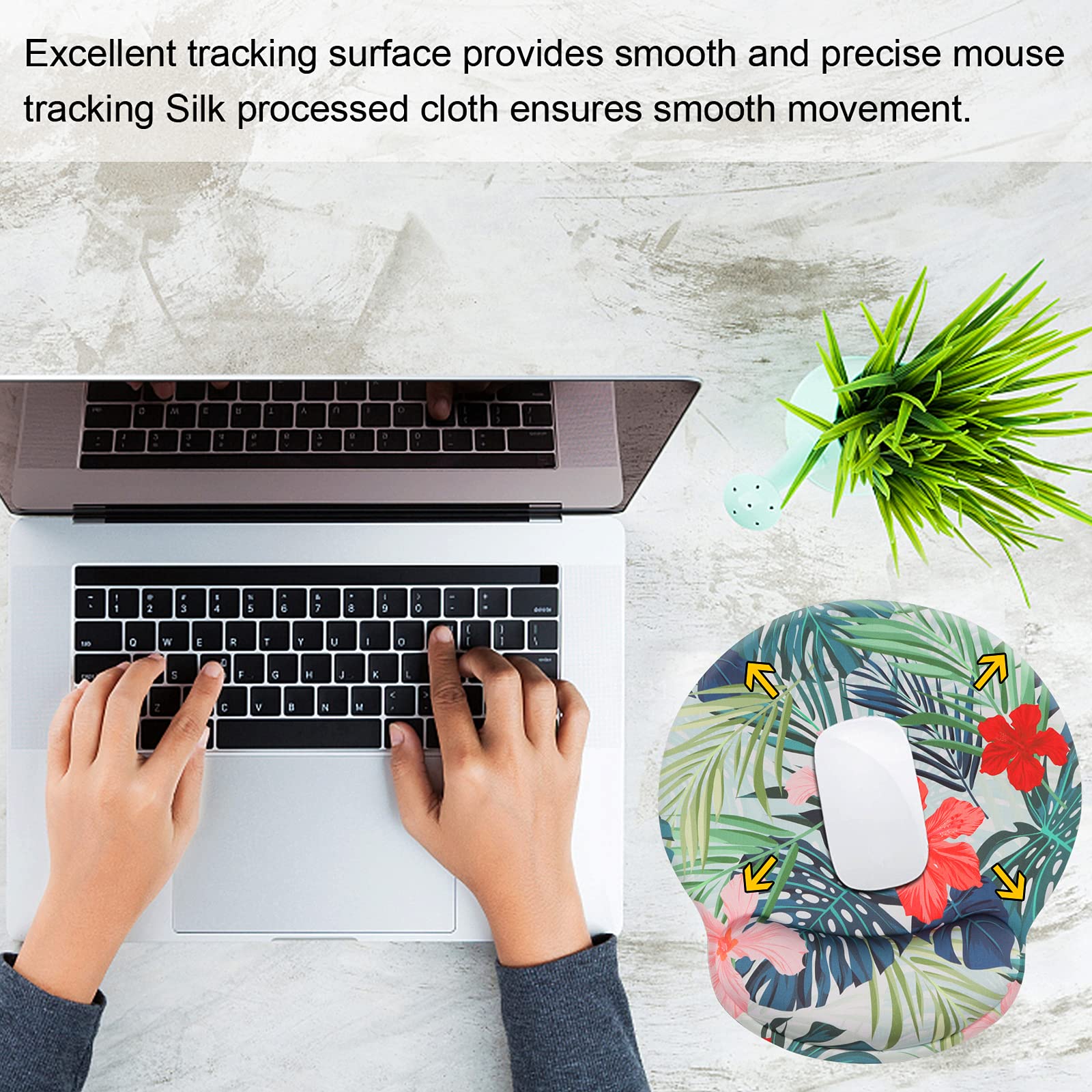 Hosimoln Memory Foam Wrist Rest Mouse Pad with Anti-Slip Rubber Base - Ergonomic Support for Office Work & Gaming (25x23cm, Red) - Perfect for Long Computer Sessions, Typing, and PC Gaming