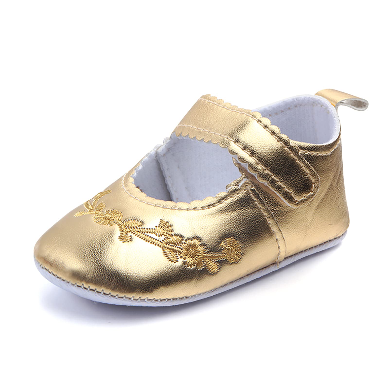 **Soft Princess Baby Shoes for Boys & Girls - Gold Toddler Walkers (12-15 Months) - Perfect for First Steps, Parties & Special Occasions**