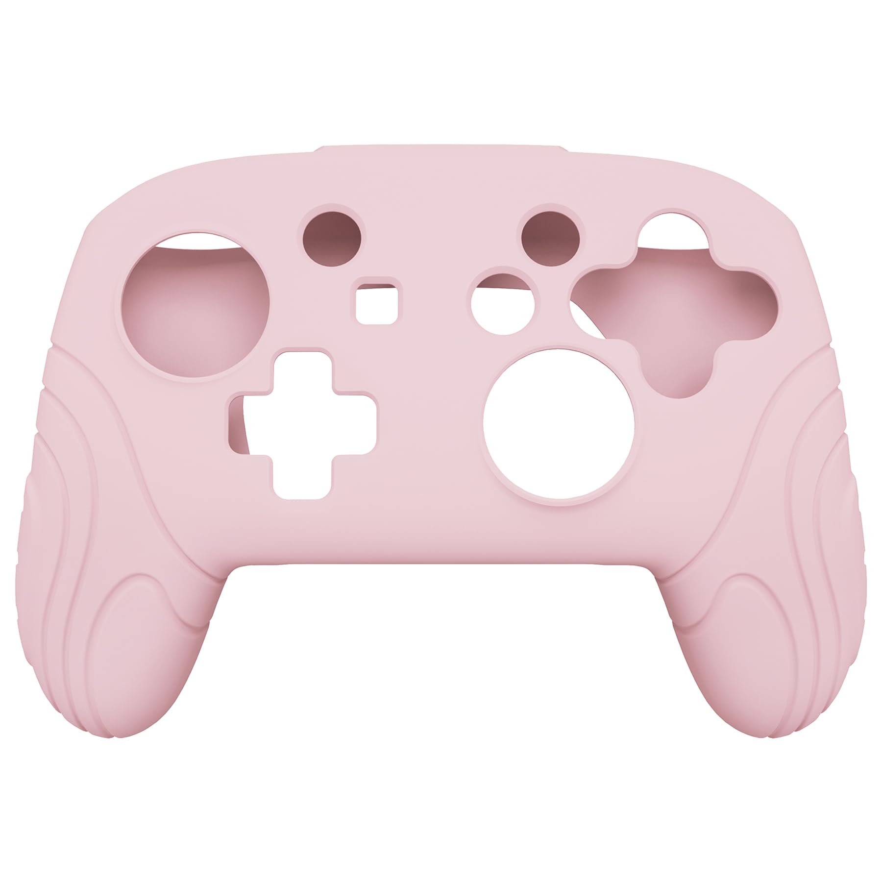 PlayVital Samurai Edition Ergonomic Silicone Protective Case for Nintendo Switch Pro Controller - Soft Anti-Slip Grip Cover with Thumb Grips, Cherry Blossom Pink | Perfect for Gaming, Travel & Long Play Sessions