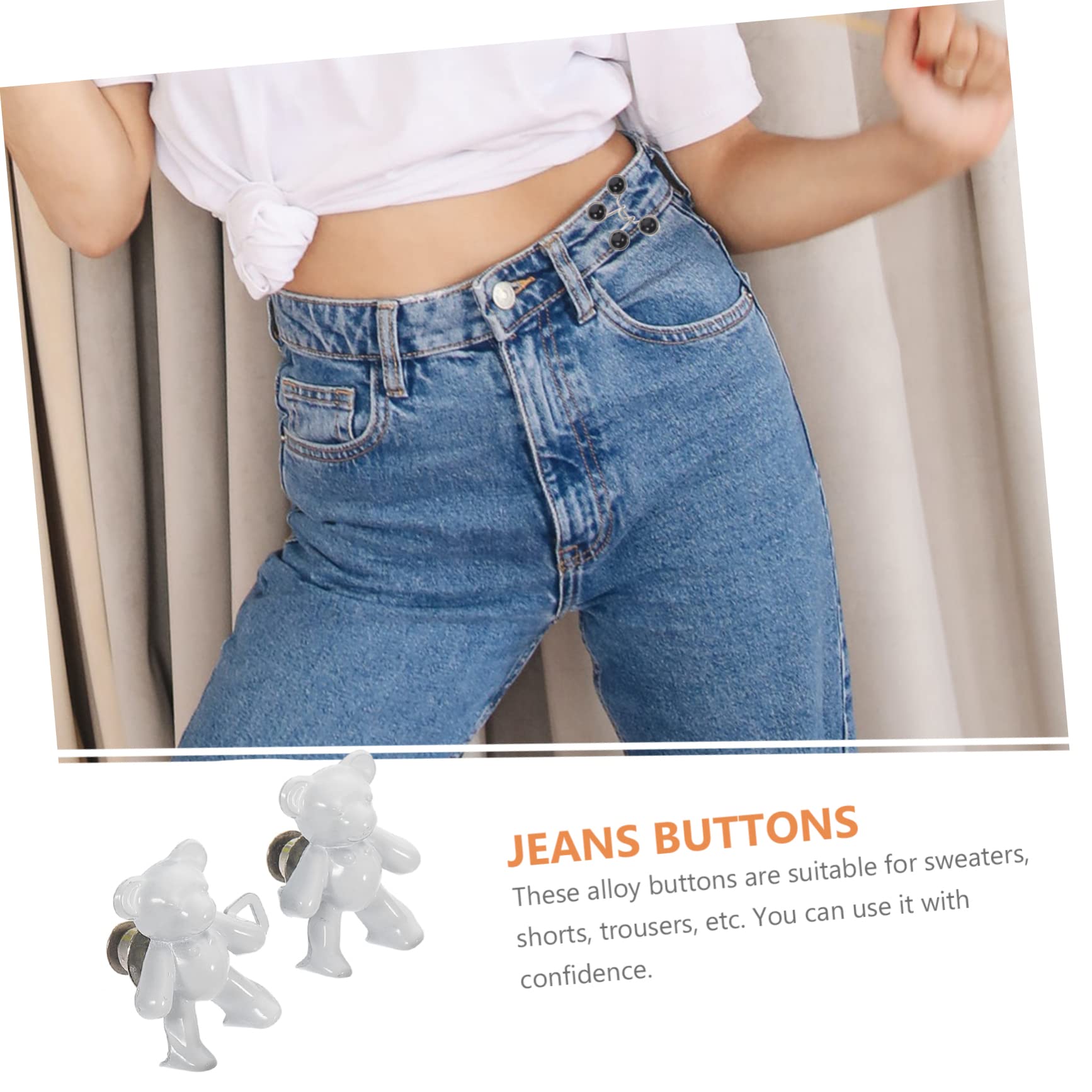 Anneome Jeans Button Tightener Kit - 8 Pairs of Metal Waist Tightener Buttons for Pants & Denim Repair | Perfect for DIY Clothing Adjustments & Tailoring