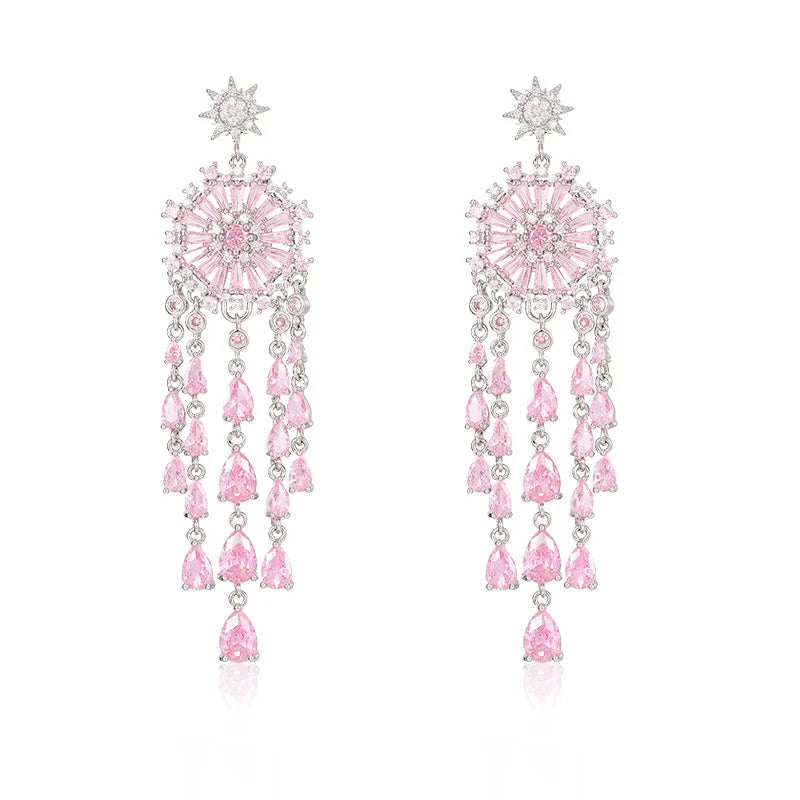 Sparkling Crystal Cubic Zirconia Waterdrop Bridal Earrings - Elegant Wedding Jewelry for Brides, Bridesmaids & Formal Events - Perfect for Weddings, Banquets & Special Occasions
