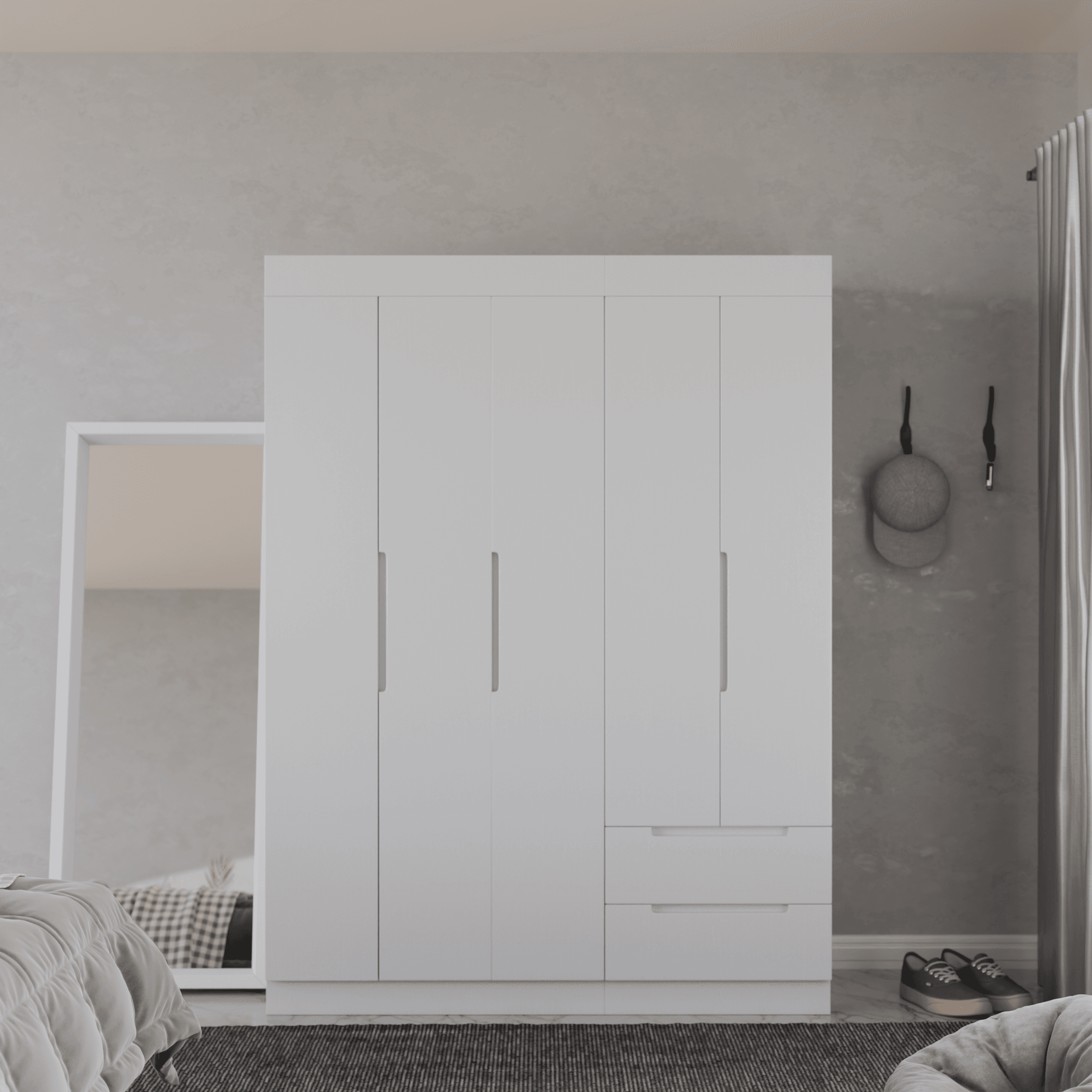 Harrison 5-Door Open Wardrobe Closet - Spacious Storage for Bedroom, Walk-In Closet & Dressing Room Organization