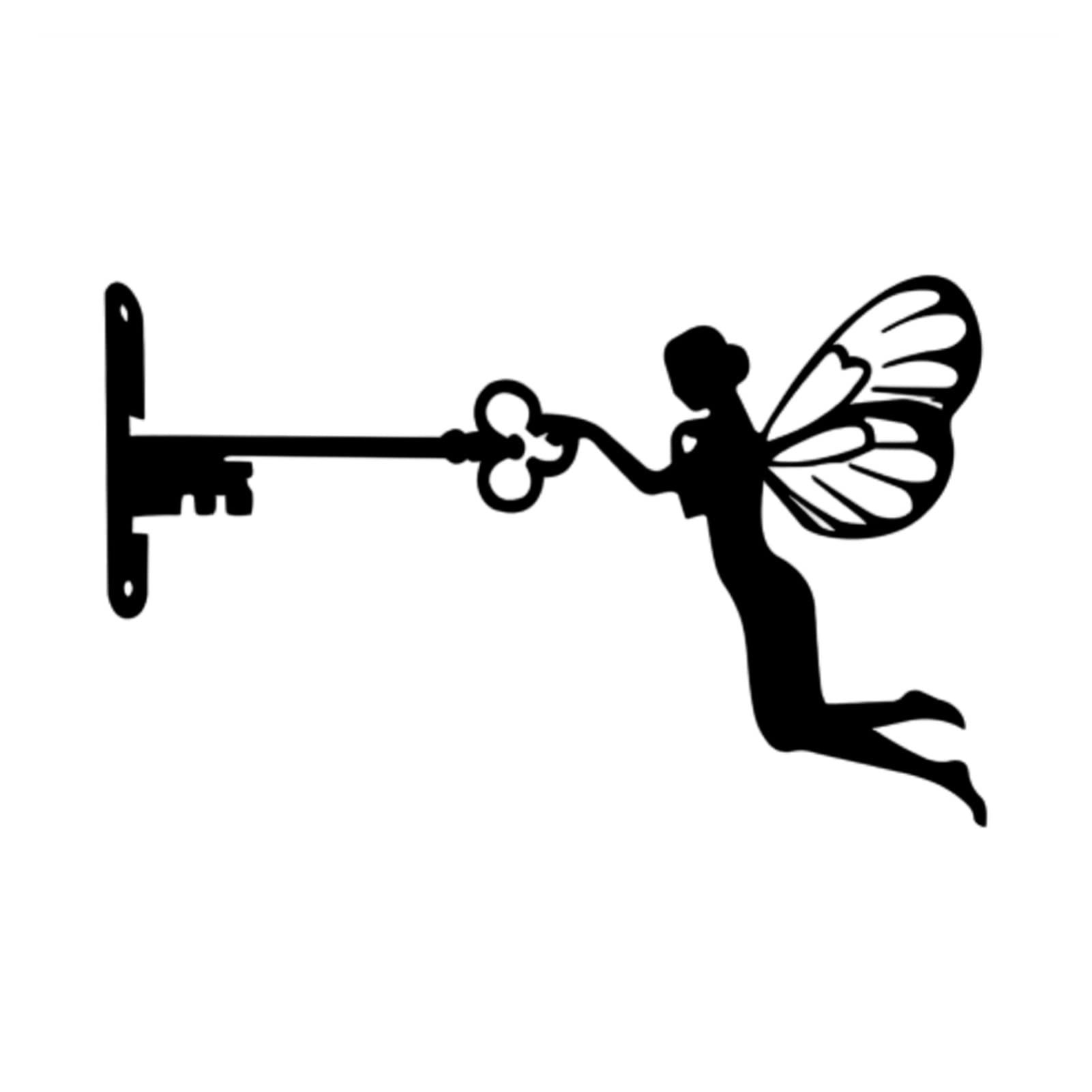 TOMYEUS Metal Iron Rustic Sitting Fairy Silhouette Garden Sculpture - Outdoor Home Wall Art Decor for Garden, Patio, Yard & Landscape Design | Perfect for Fairy Gardens, Flower Beds & Backyard Decorations
