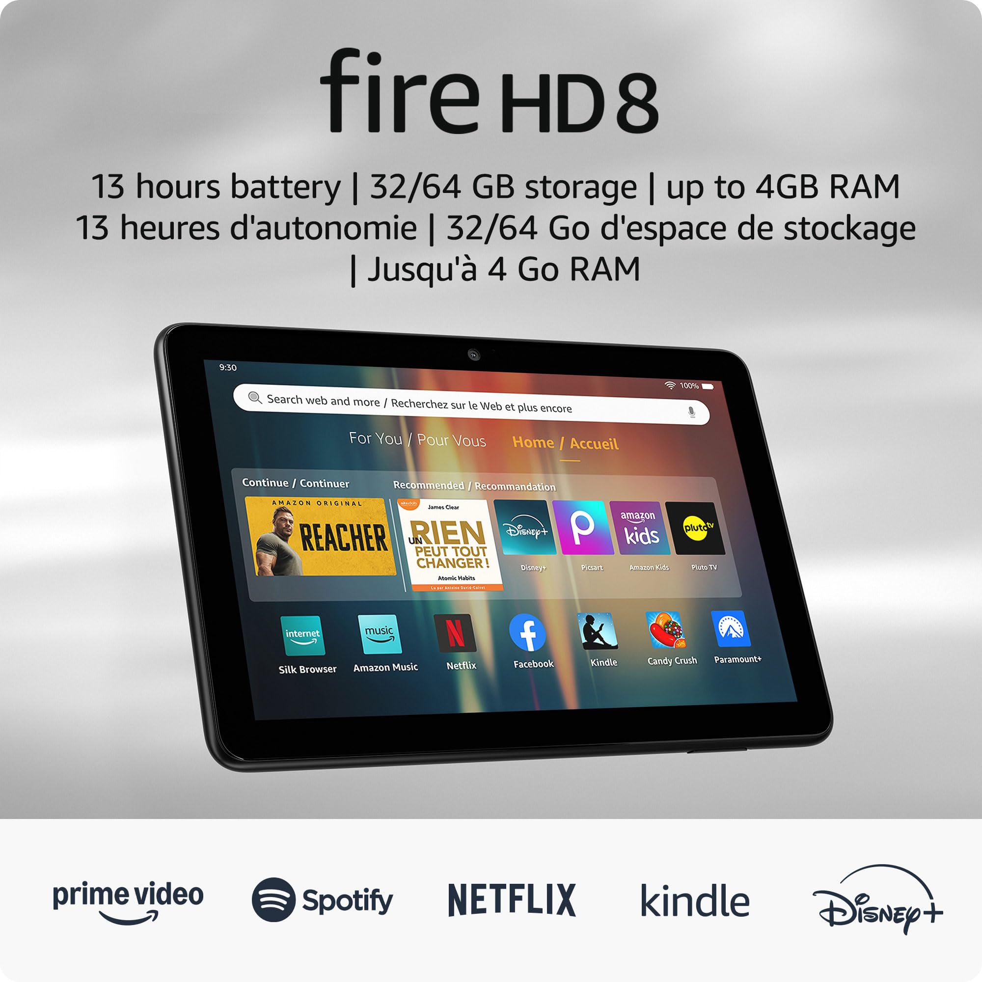 New Amazon Fire HD 8 Tablet (2024 Release) - 8 Inch HD Display, 3GB RAM, 32GB Storage - Portable Entertainment Device - Black | Perfect for Streaming, Reading & Travel