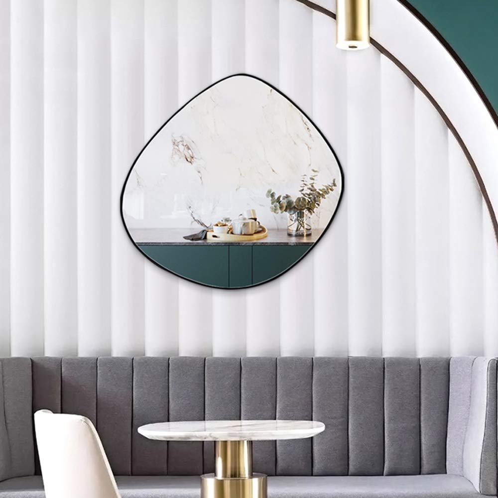 LDFZ 60x67cm Black Metal Frame Wall Mirror - Modern Vanity Mirror with Stylish Design for Bathroom, Bedroom & Dressing Room Decor