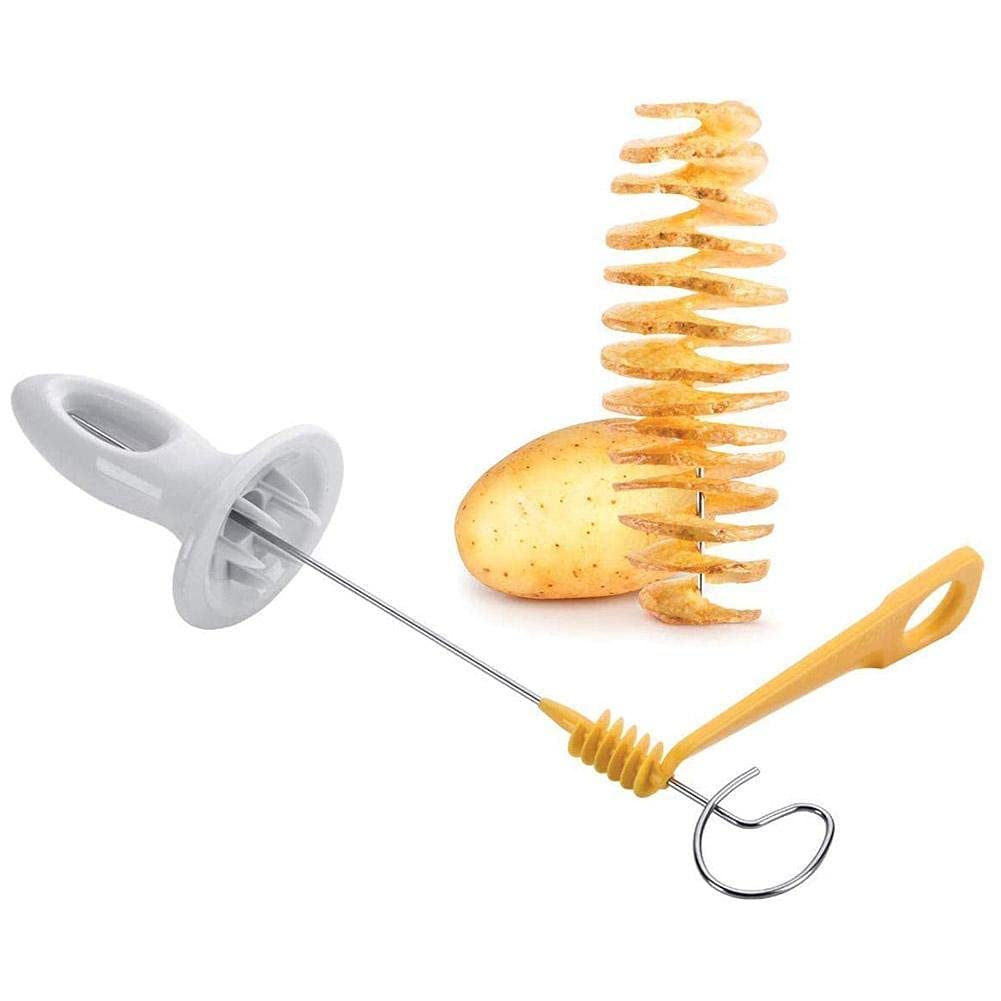 TJHL Potato Cutter & Slicer - Manual Spiral Potato Chipper for Perfect Twisted Fries | Easy to Use, Reusable Kitchen Tool for Homemade Snacks, Parties & Camping