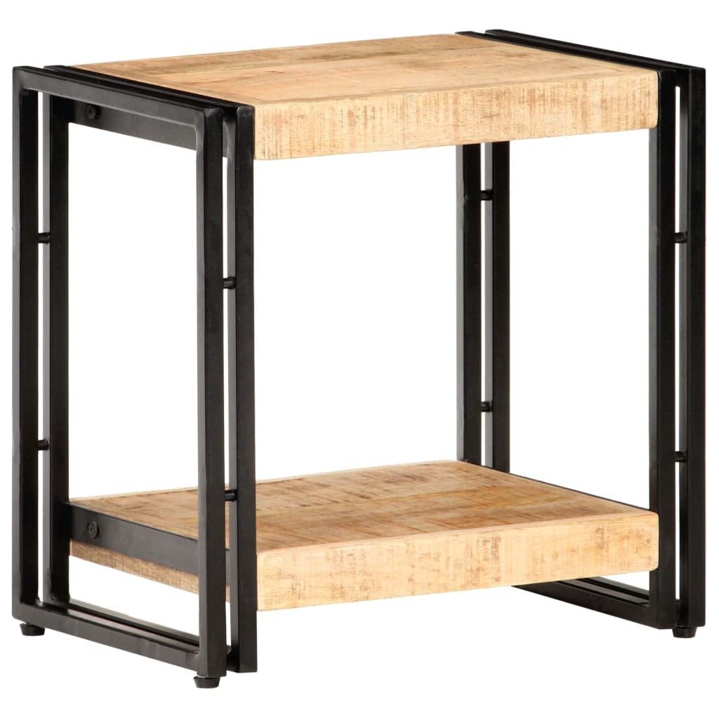 Rustic Mango Wood Side Table - 15.7