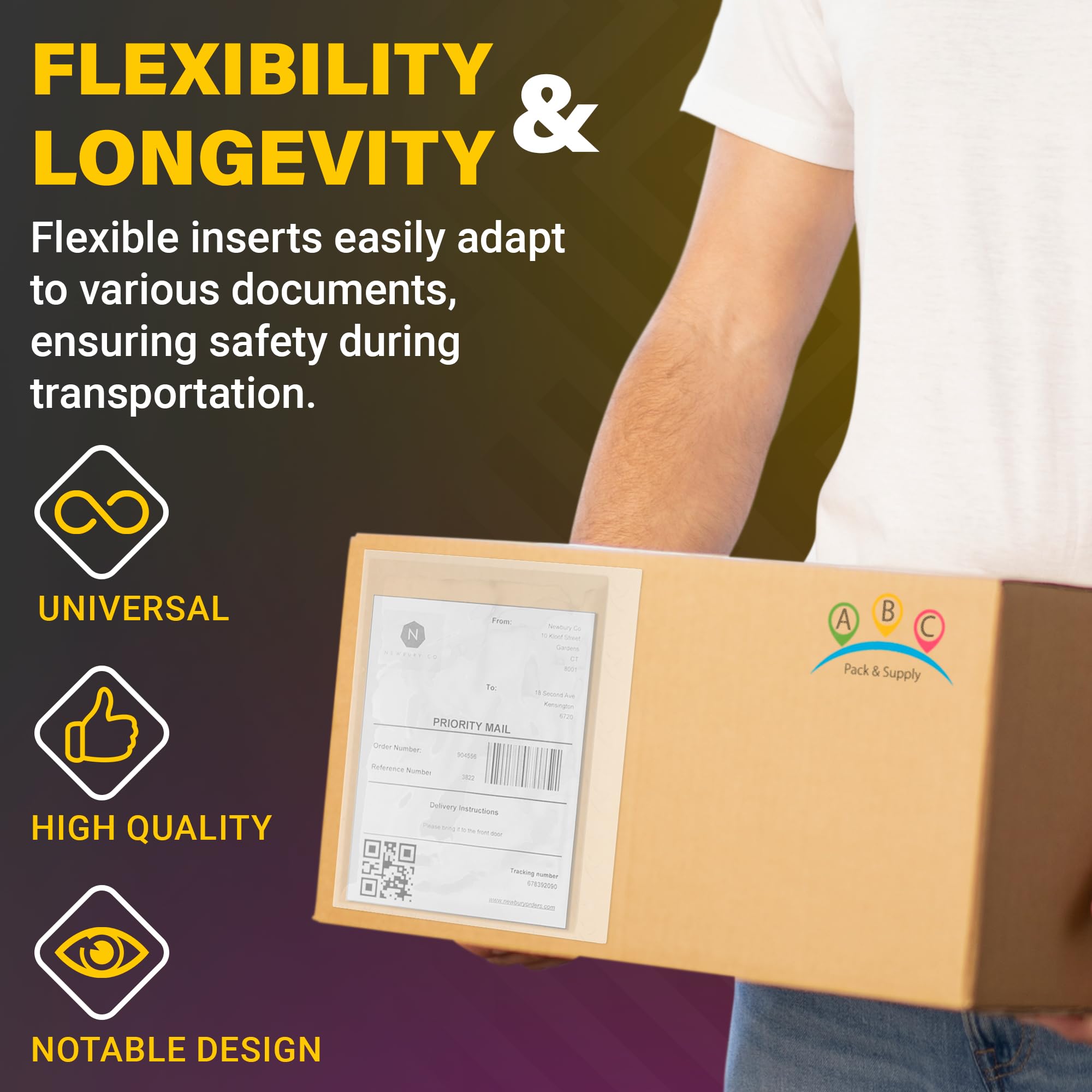 ABC Clear Self-Adhesive Shipping Label Sleeves - 9.5