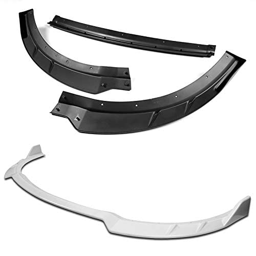 3PCS Front Bumper Lip Kit for 2015-2021 Dodge Charger | RA-Style Splitter Trim Protection Spoiler | Air Dam Chin Diffuser (Painted White) | Enhances Aerodynamics & Street Racing Style