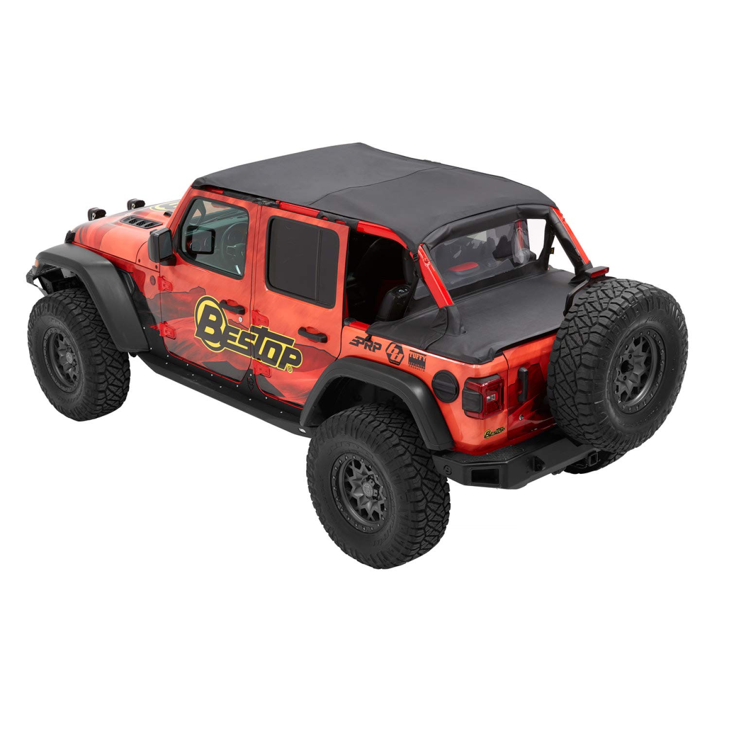 Bestop-5261035 Safari Bikini Top Header for 2018-2020 Jeep Wrangler JL 4-Door (Black Diamond) - Convertible Soft Top Replacement for Summer Off-Road Adventures