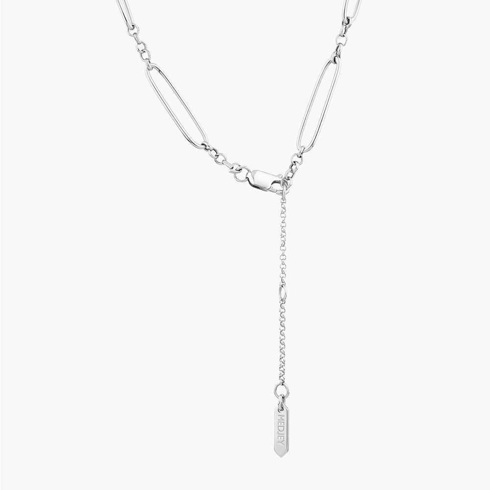 Silver Wire Paperclip Chain Necklace - Elegant Layering Jewelry for Women, Perfect for Office Wear & Everyday Fashion Accessories