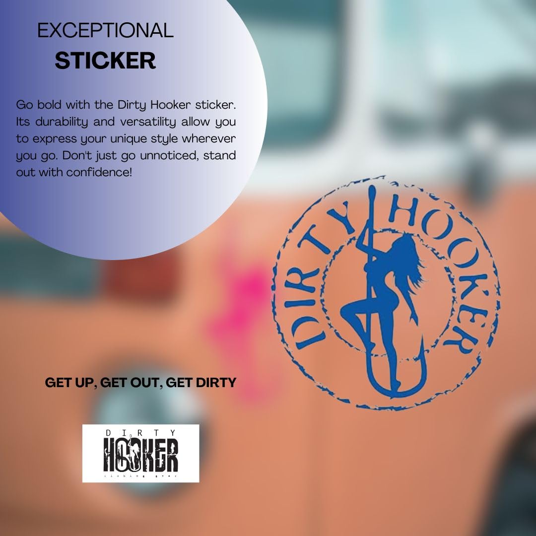 Dirty Hooker Fishing Gear Vinyl Stickers - Waterproof Decals for Laptops, Computers, Coolers & Fishing Equipment | Perfect for Anglers & Outdoor Enthusiasts