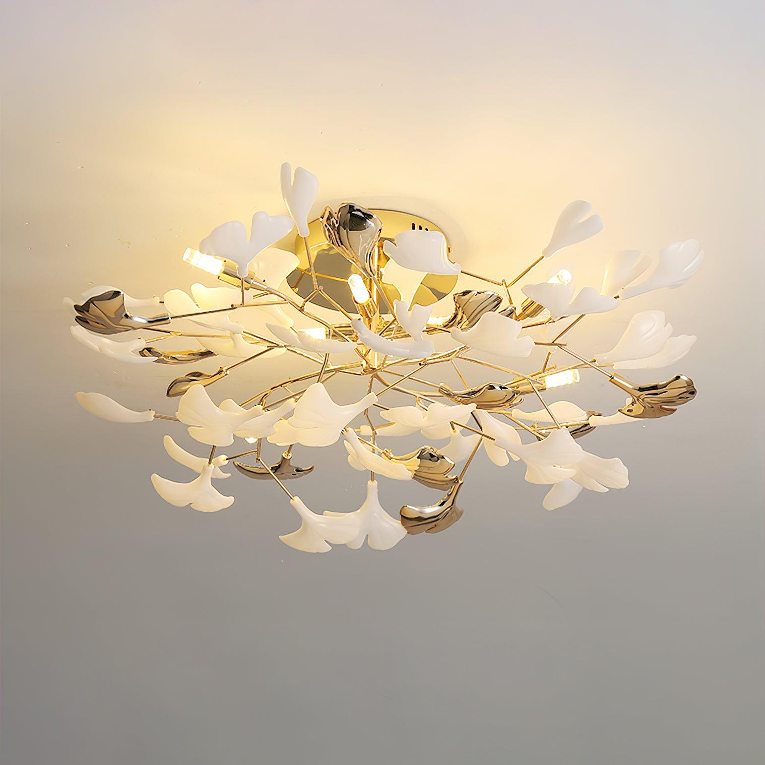 Ginkgo Rotating Ceiling Light - Modern LED Flush Mount Fixture with Adjustable Arms for Living Room, Bedroom, or Dining Room Lighting