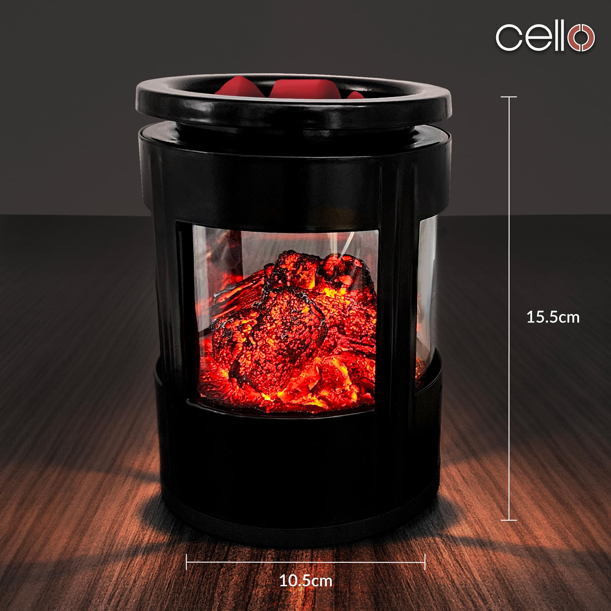 Flickering Embers Electric Wax Warmer with Spiced Citrus Scented Wax Melts - Aromatherapy Home Decor for Living Room, Bedroom, and Office Relaxation