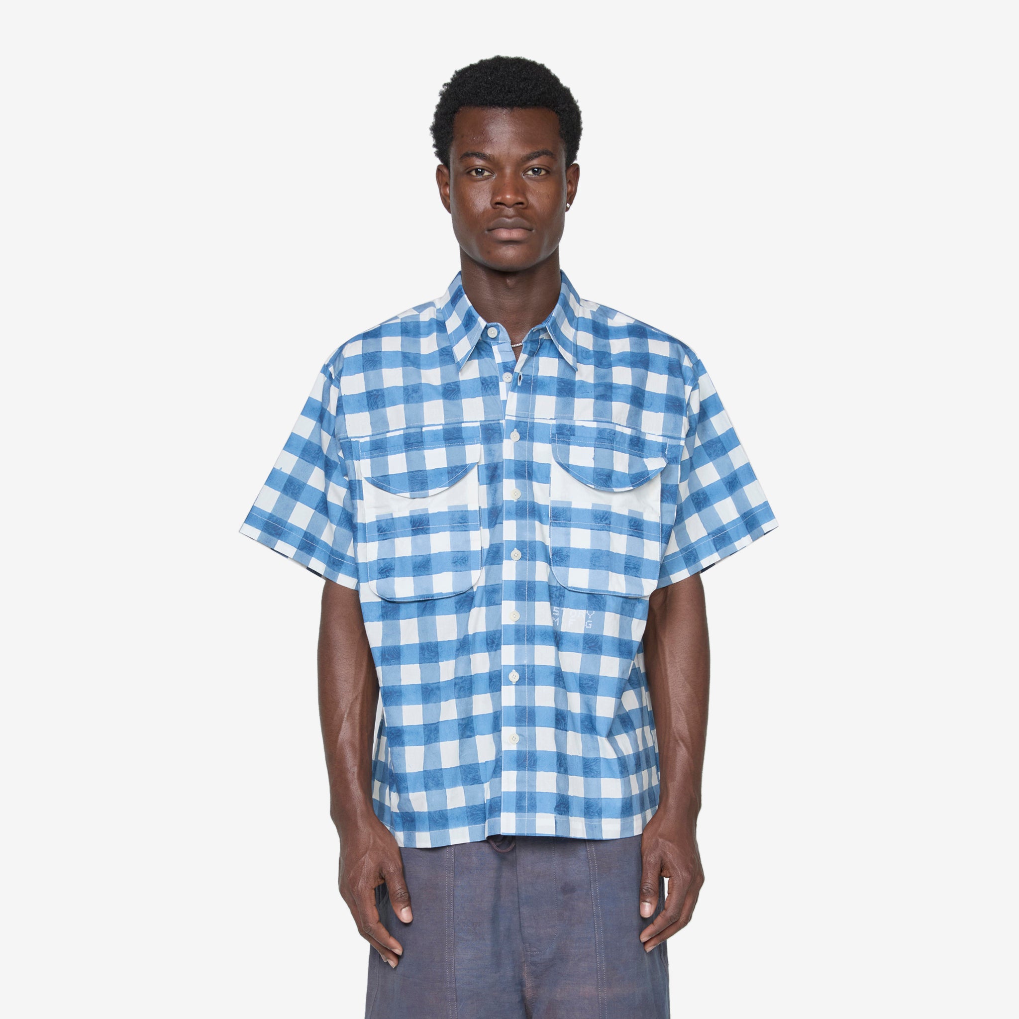 Stylish Conch Print Shirt - Trendy Chunky Gingham Button-Up for Men & Women | Perfect for Beach Vacations, Summer Outings & Casual Wear