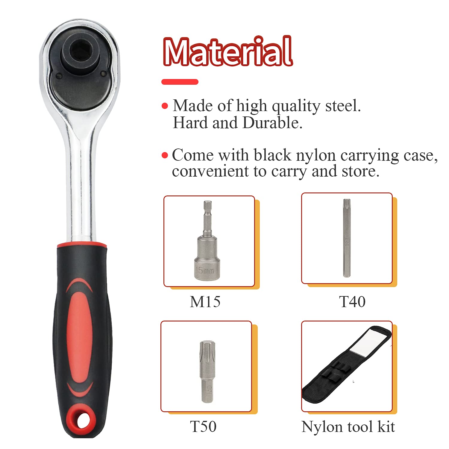Jeep Wrangler JK JL Hard Top Screw Removal Torx Tool Kit (2007-2024) - Compatible with Rubicon, Sahara & Sport Models - Replaces OEM 68361574AB & 82214166AB - Red - Perfect for Roof Panel Removal & Hardtop Maintenance