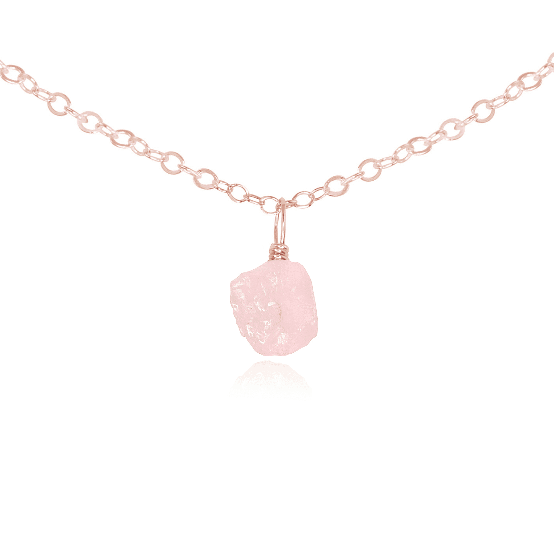 Natural Rose Quartz Pendant Necklace for Women - Tiny Rough Gemstone Choker for Healing, Love & Positive Energy | Perfect for Meditation, Yoga & Spiritual Gifts