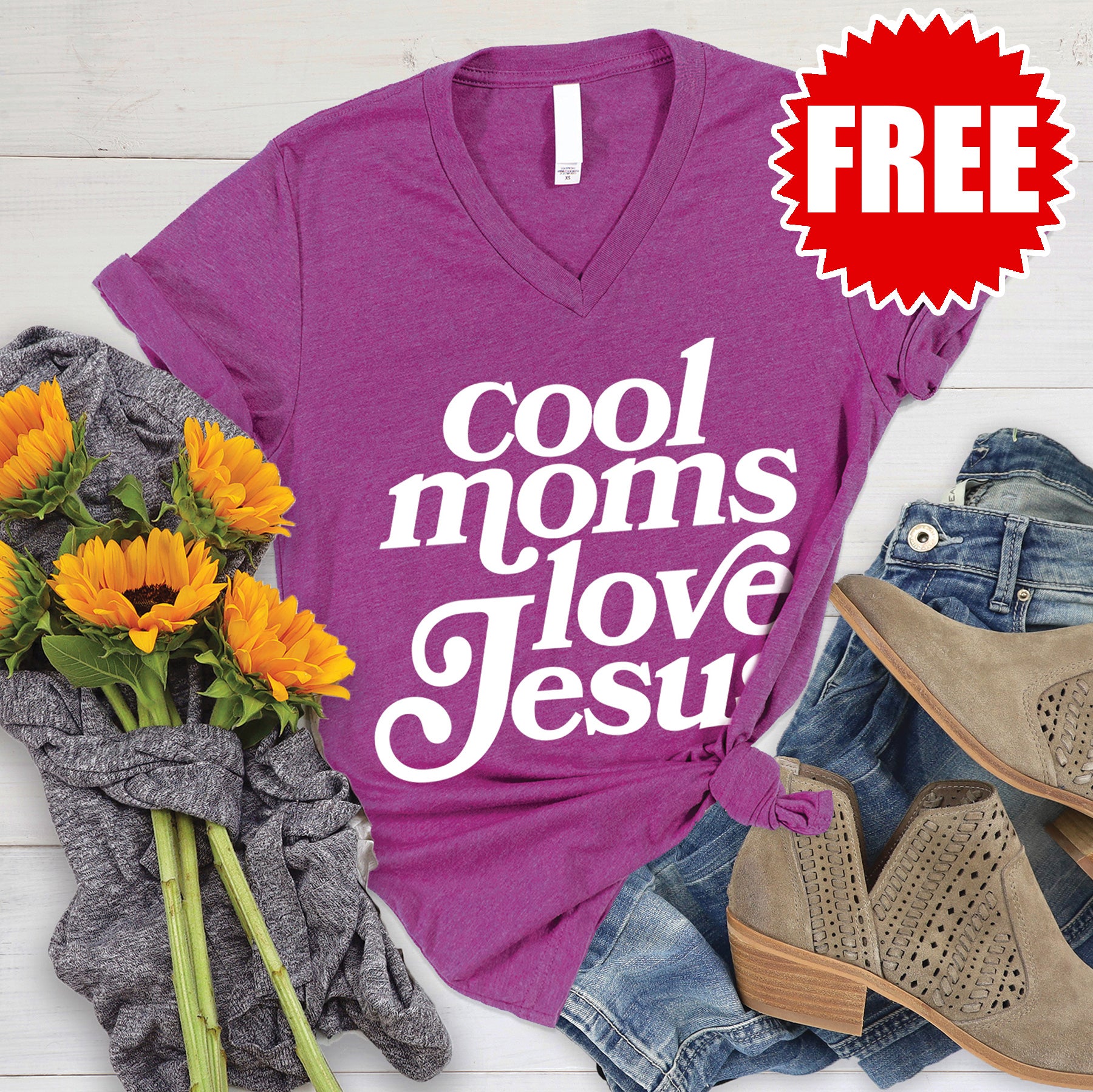 Stylish Heather Magenta V-Neck T-Shirt for Women - Comfortable & Trendy Casual Wear for Moms, Workouts, and Everyday Outfits