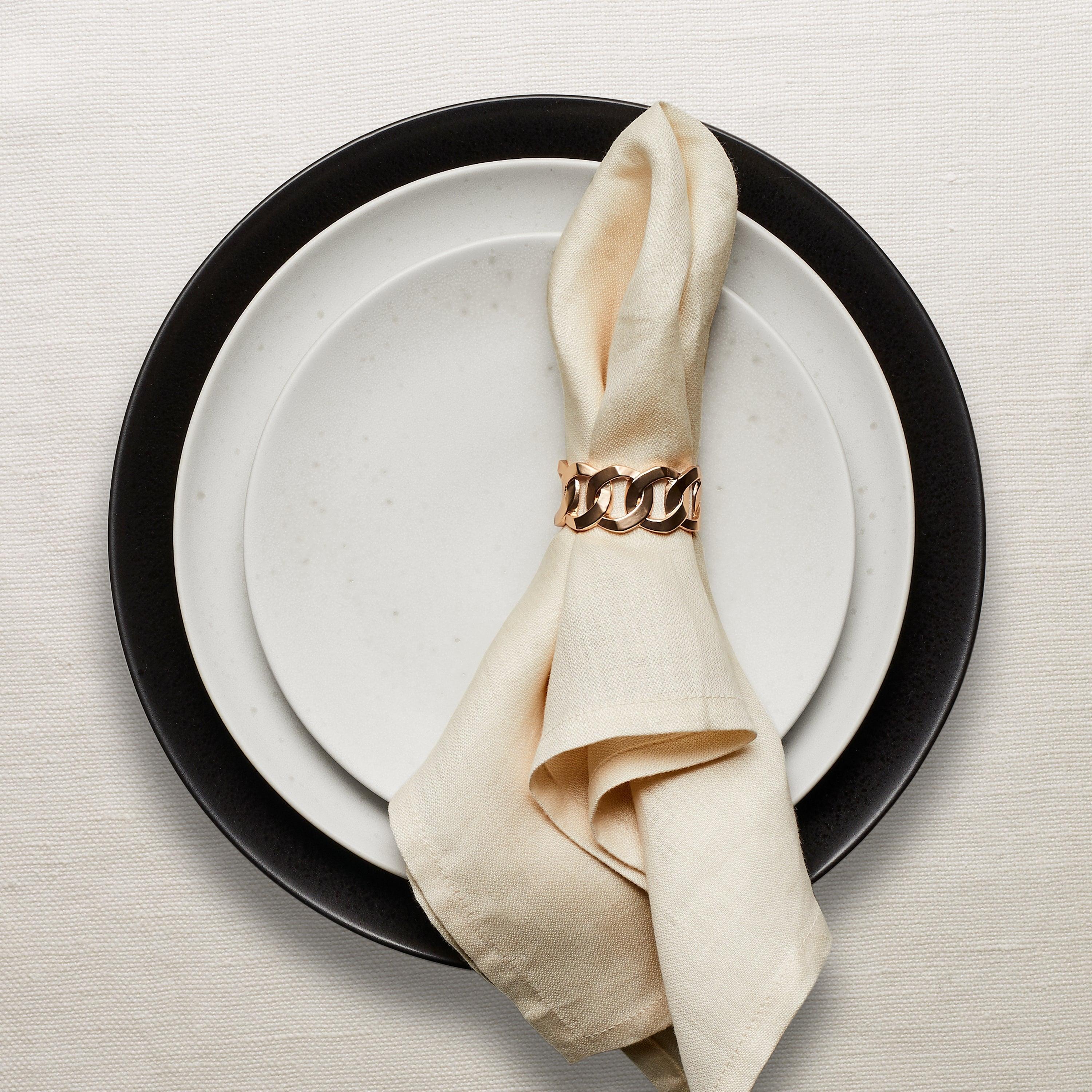 Premium Linen Sateen Napkins Set of 4 - Soft & Elegant Ecru Table Linens for Fine Dining, Dinner Parties & Upscale Home Decor