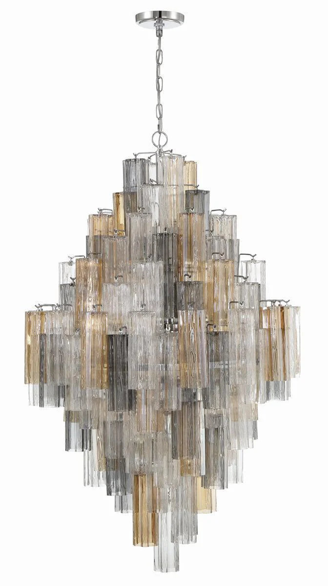 Addis Diamond Chandelier 49 Inch Height - Modern Crystal Ceiling Light Fixture for Dining Room, Living Room, Bedroom & Entryway