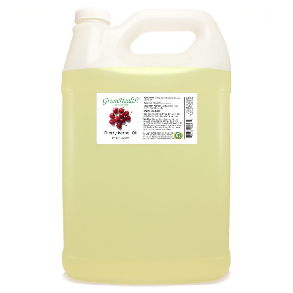 GreenHealth 100% Pure & Natural Cherry Kernel Carrier Oil - 1 Gallon for Aromatherapy, Massage & Skin Care