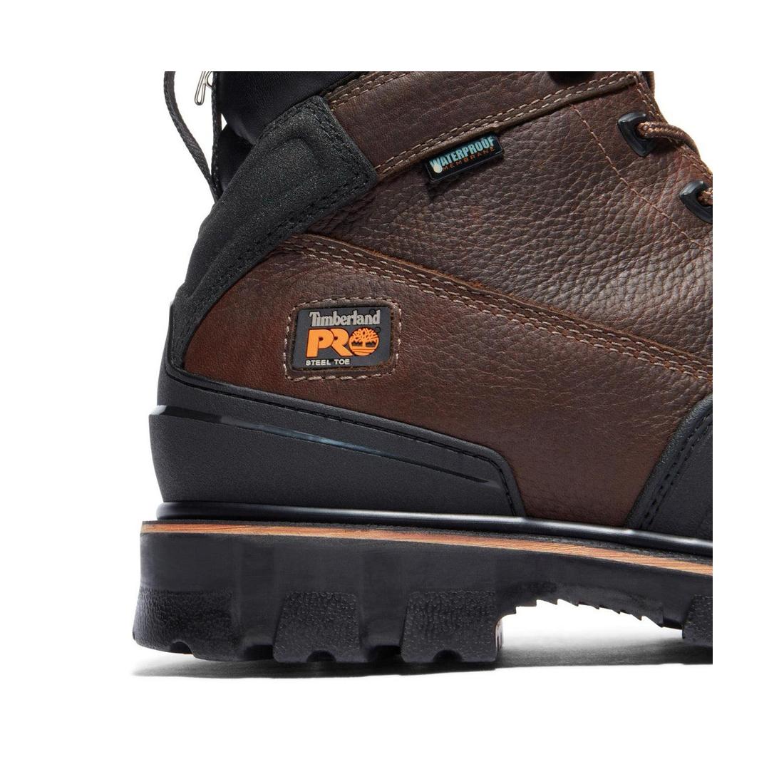 Rigmaster 6 Inch Steel Toe Waterproof Work Boots for Men - Brown Safety Shoes for Construction, Warehouse & Outdoor Work