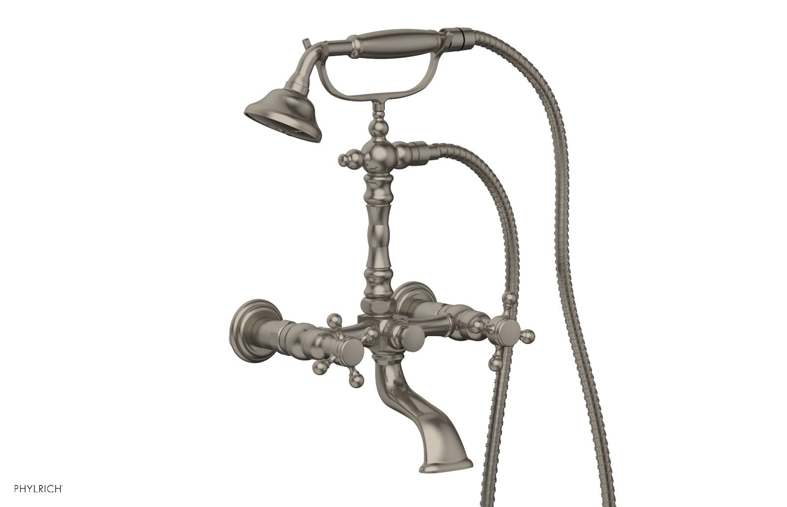 HEX TRADITIONAL Exposed Tub & Hand Shower Faucet with Cross Handle - K2393 24
