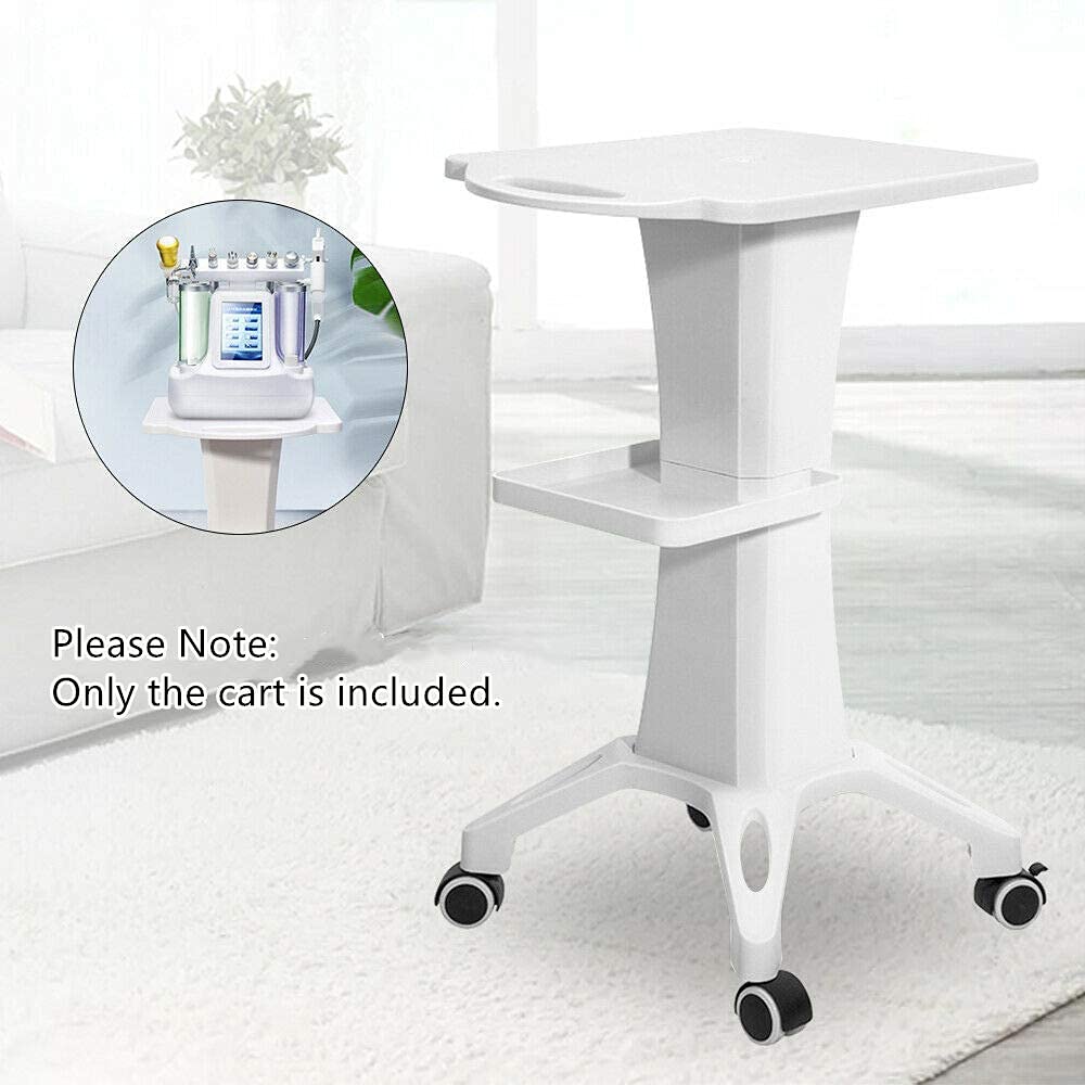 Professional Salon Medical Trolley Cart - Rolling Hair Styling Tray Stand with Lightweight Design for Beauty Tools & Instruments | Perfect for Mobile Spa Services, Hairdresser Storage & Salon Organization (White)