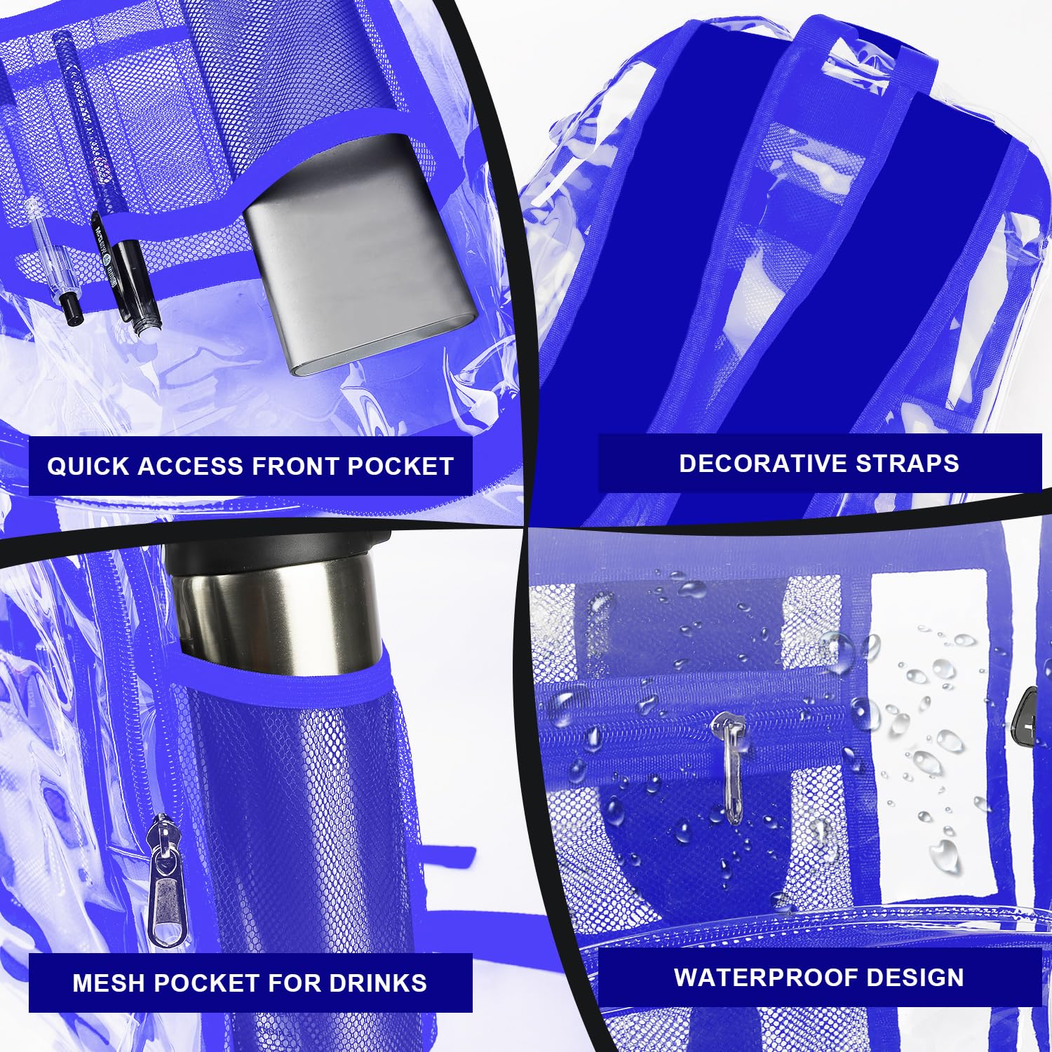 Emissary Clear Backpack - Heavy Duty Transparent School Bookbag & Stadium Approved See-Through Backpack for Concerts, Events, and Security Checkpoints | Perfect for School, Work, Travel, and Sports