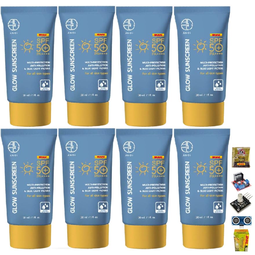Anoiglow SPF50+ PA++++ Sunscreen 30ml/Box - Moisturizing & Nourishing for Smooth Skin - 8-Piece Set by Beautygoodshop | Perfect for Daily UV Protection & Travel Skincare