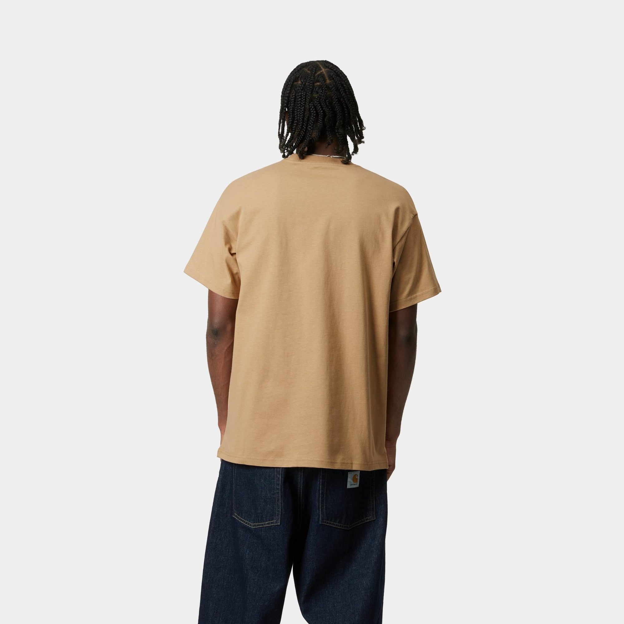 Fragments Pocket T-Shirt for Men - Dusty Hamilton Brown & Black | Casual Streetwear, Everyday Comfort, Layering Essential